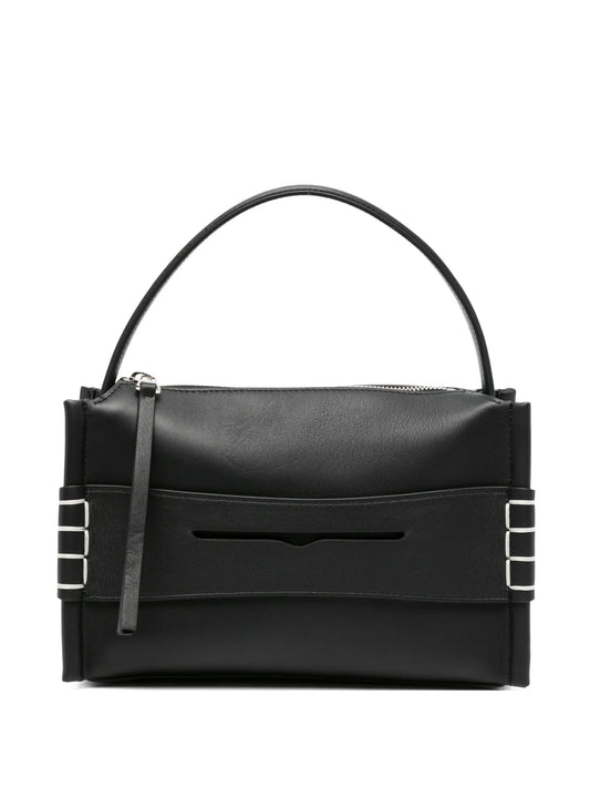 small leather tote bag