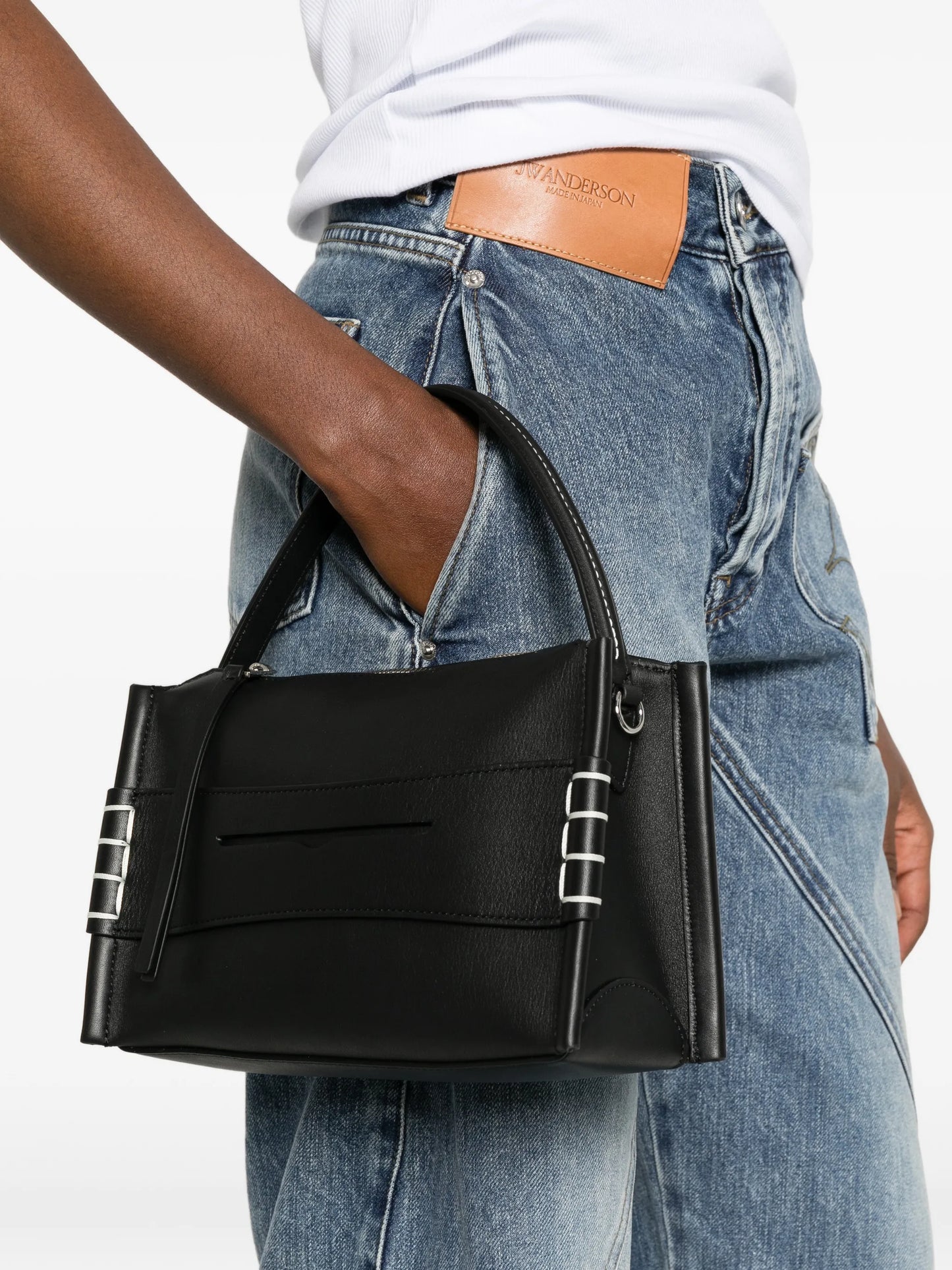 small leather tote bag