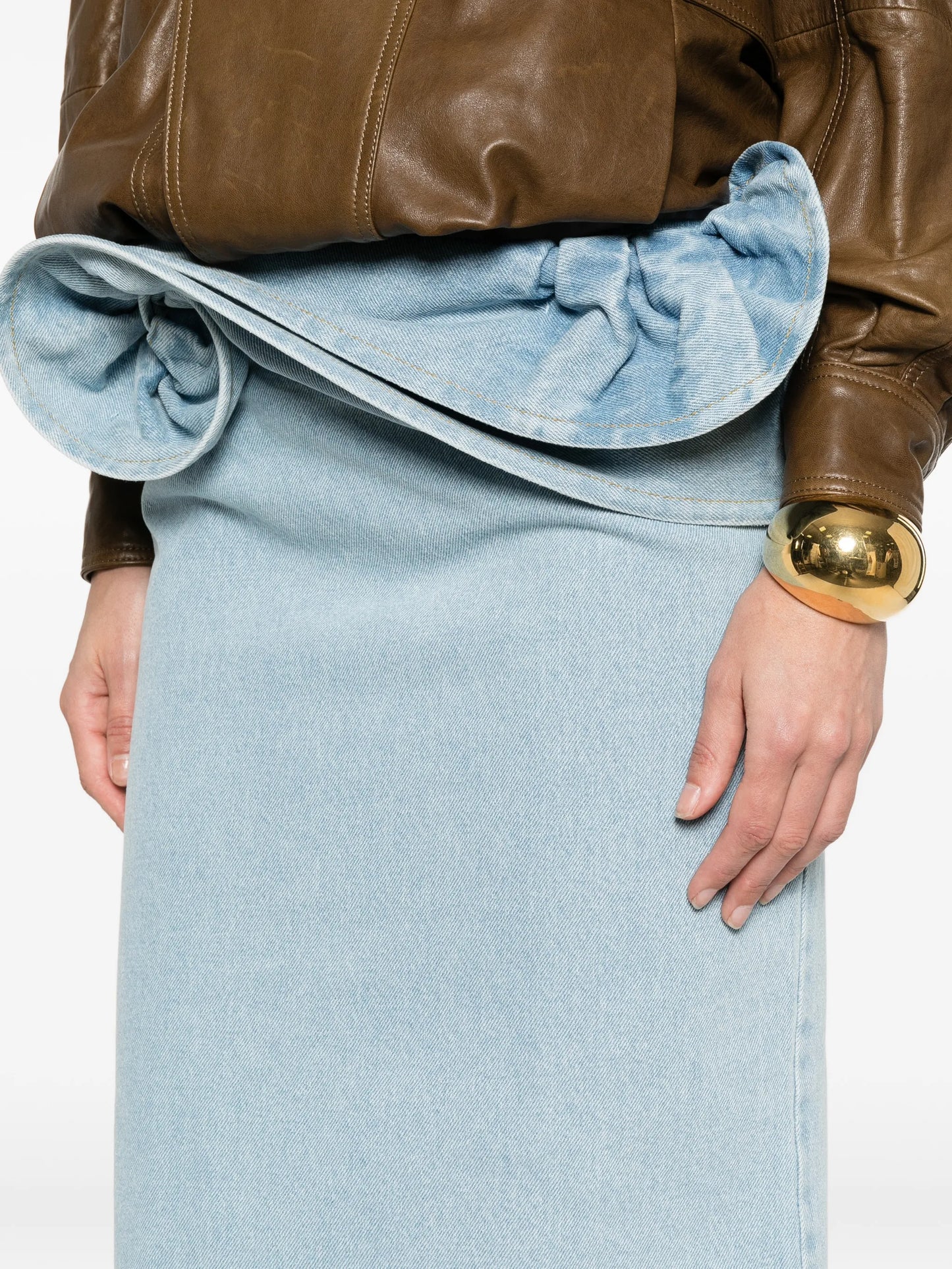 rose-detail midi skirt