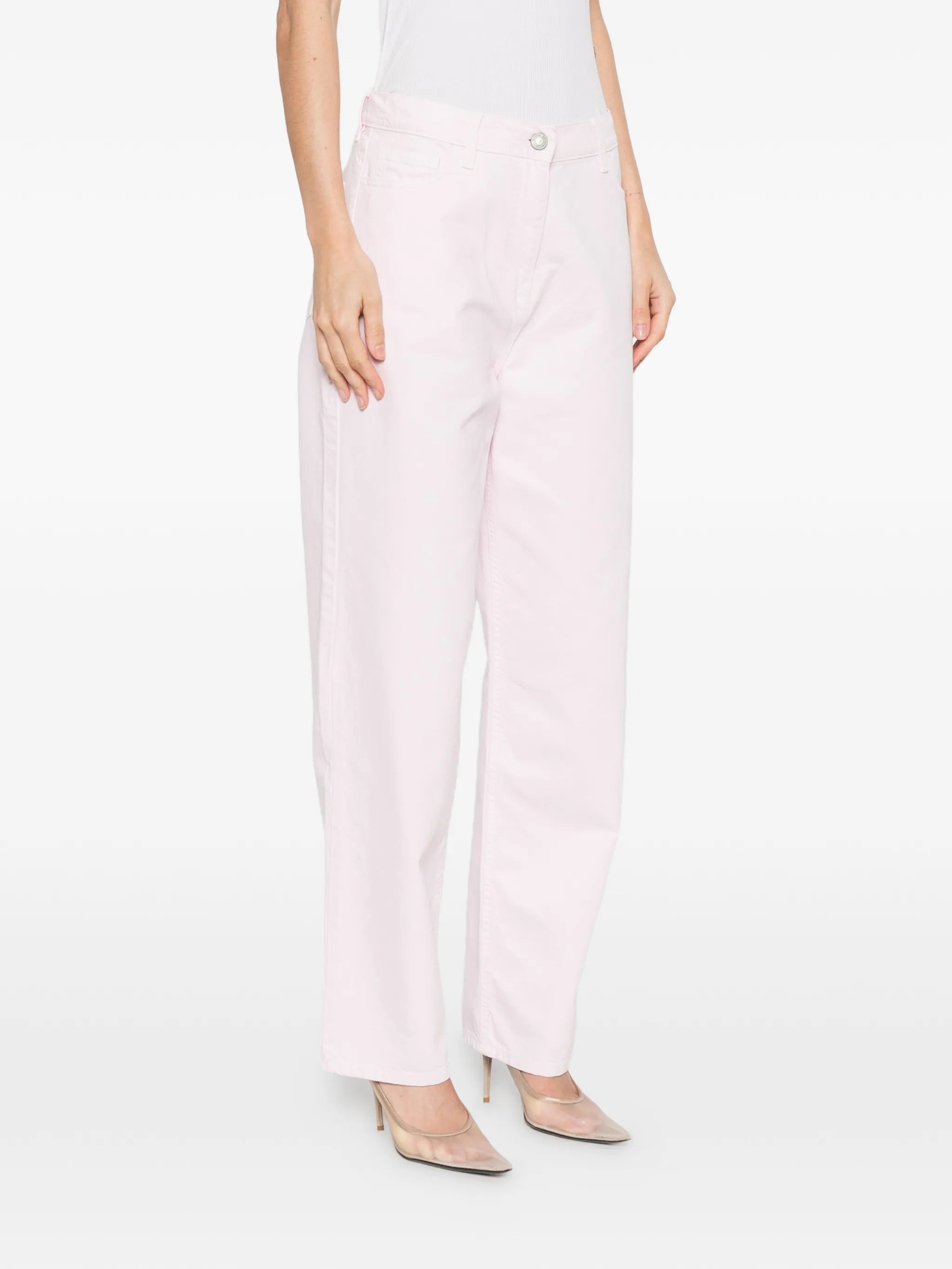 button denim trousers