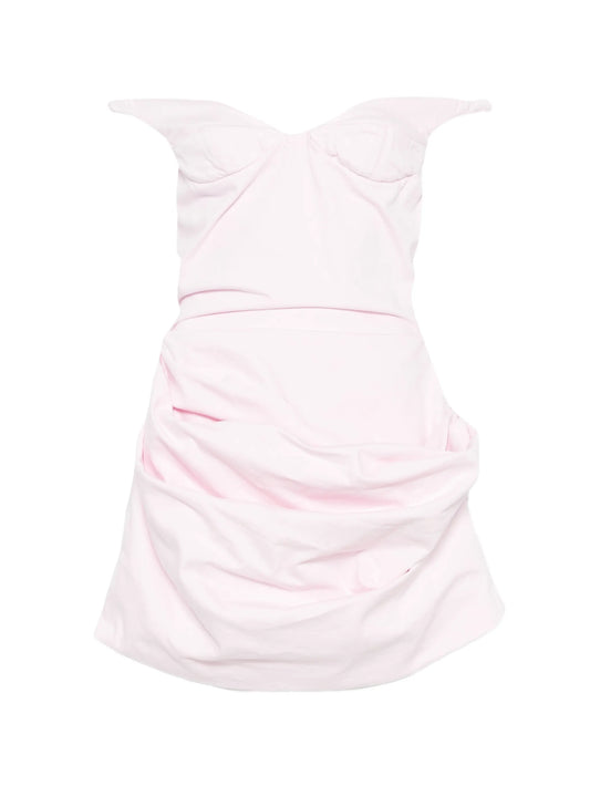 off-shoulder ruched mini dress