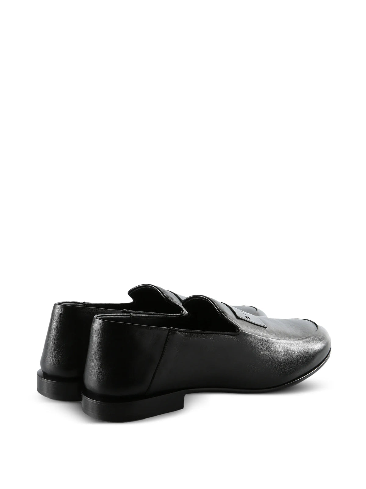 label loafers in shiny leather