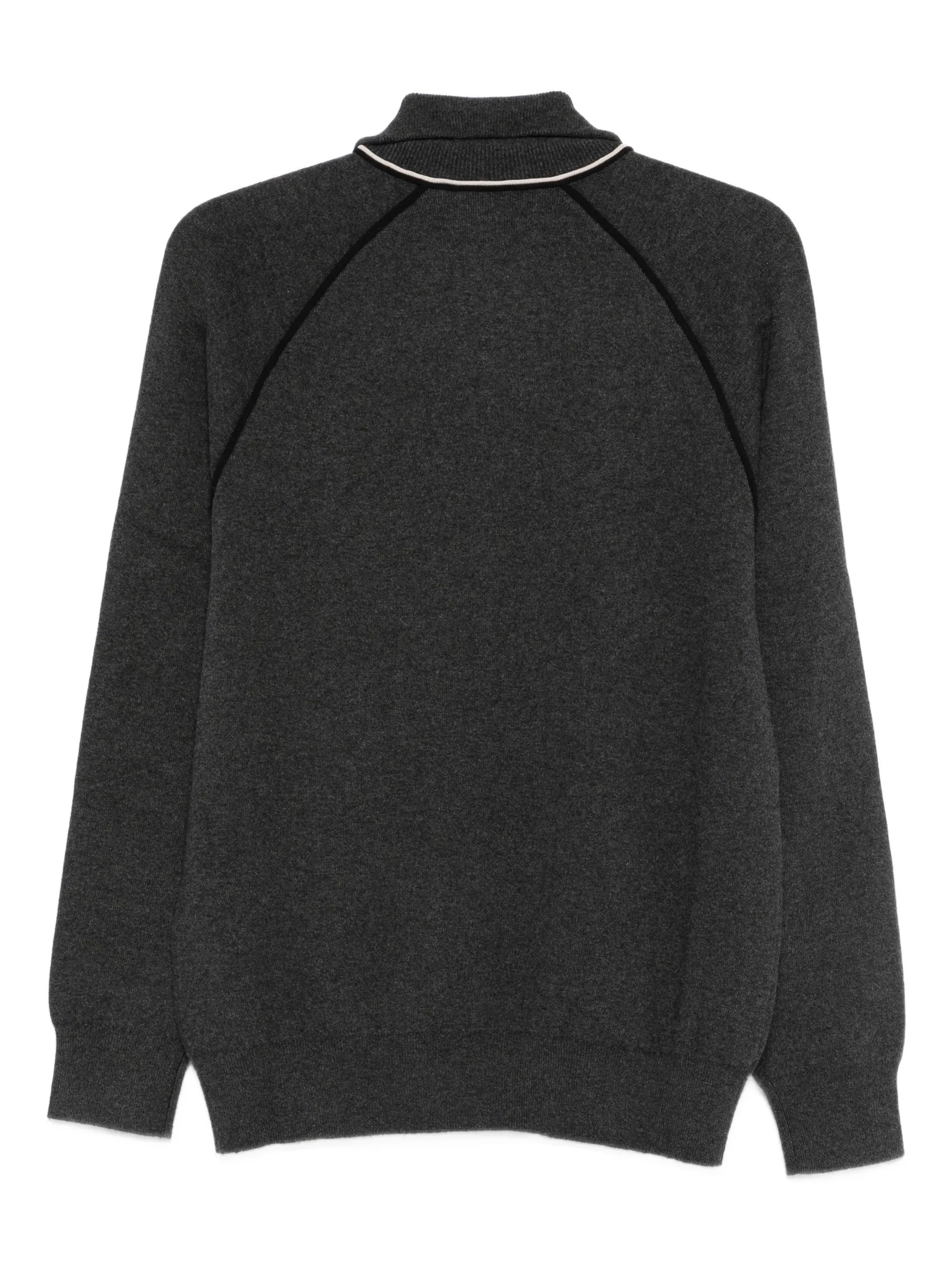 zip-up logo sweater