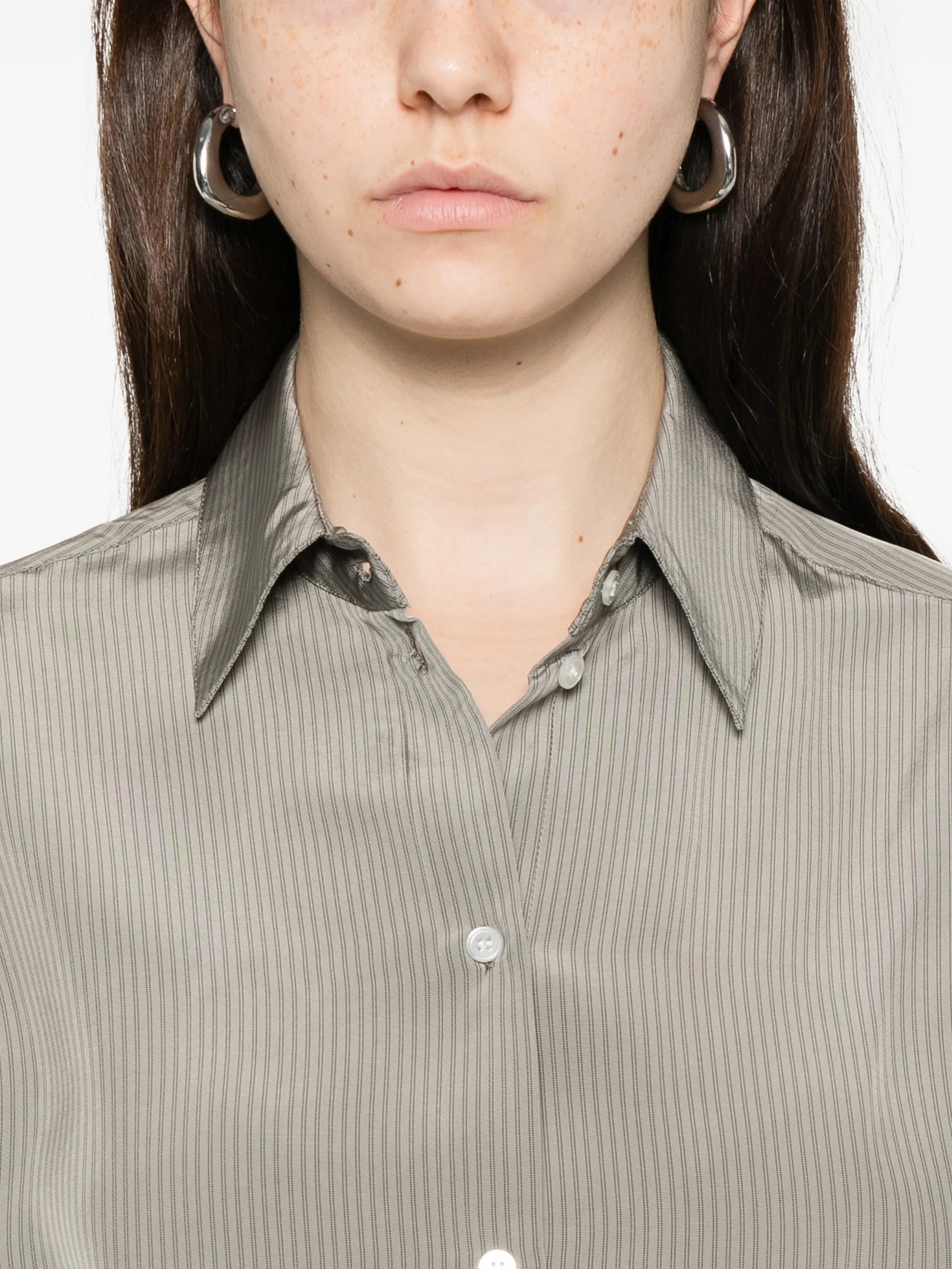 striped button-down shirt