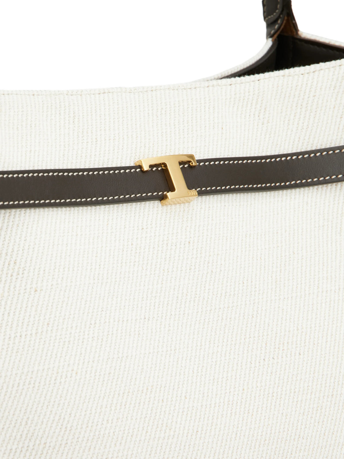 T-Signature shopping bag in canvas and leather medium