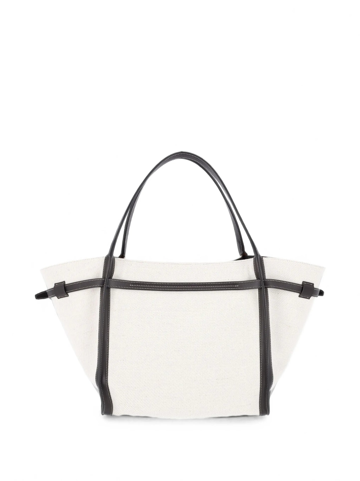 T-Signature shopping bag in canvas and leather medium