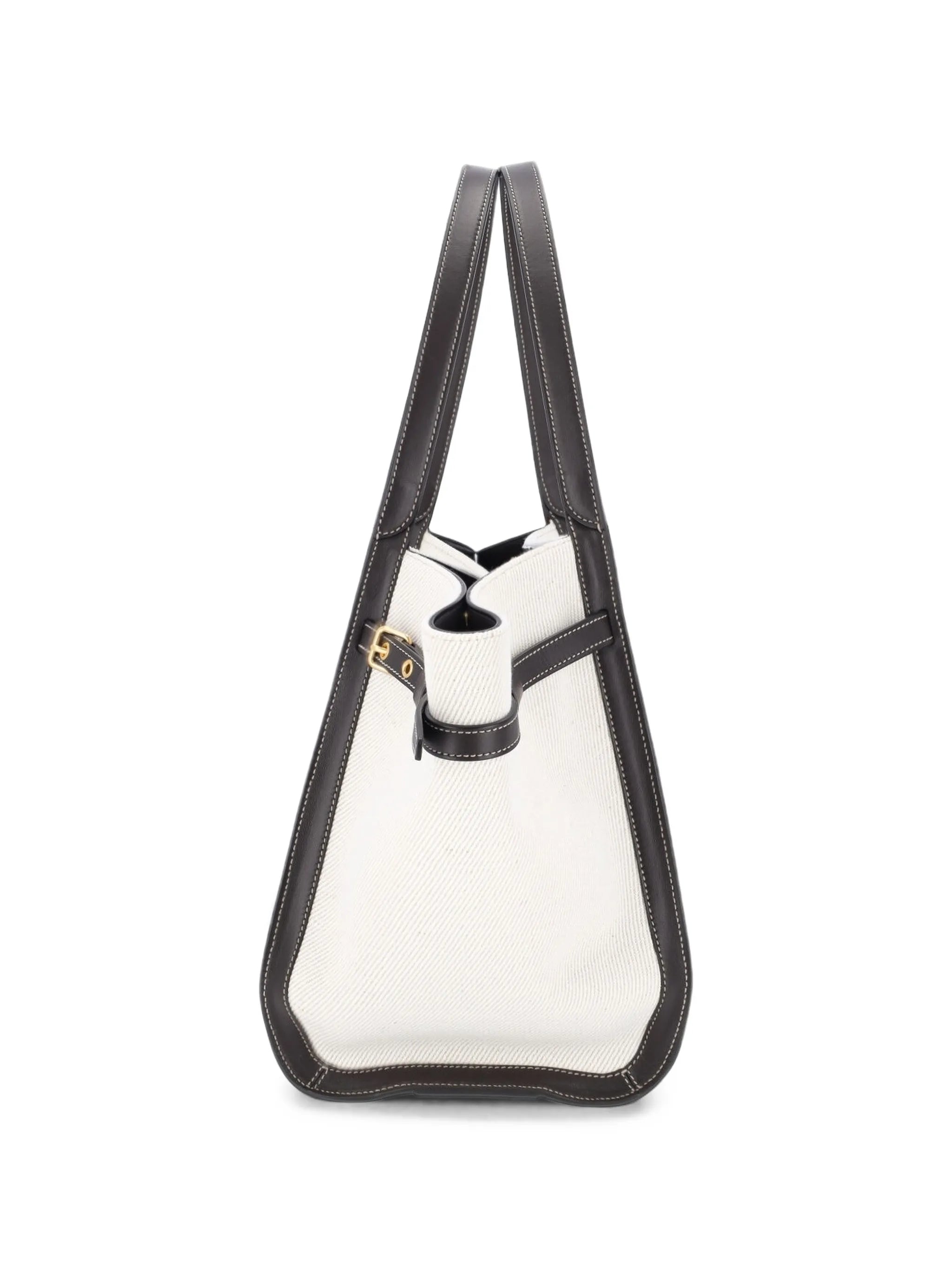 T-Signature shopping bag in canvas and leather medium