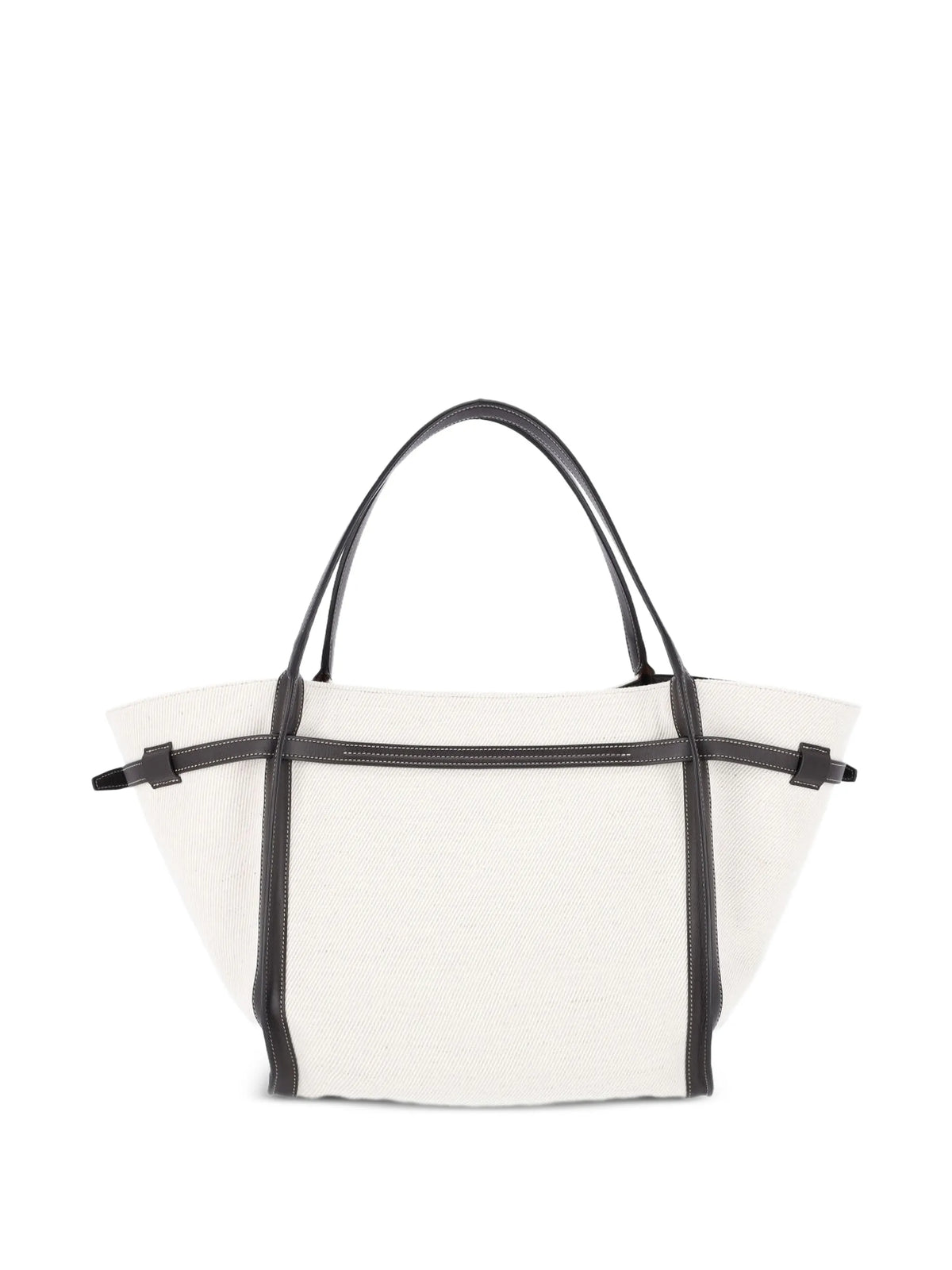 T-Signature shopping bag in canvas and leather medium