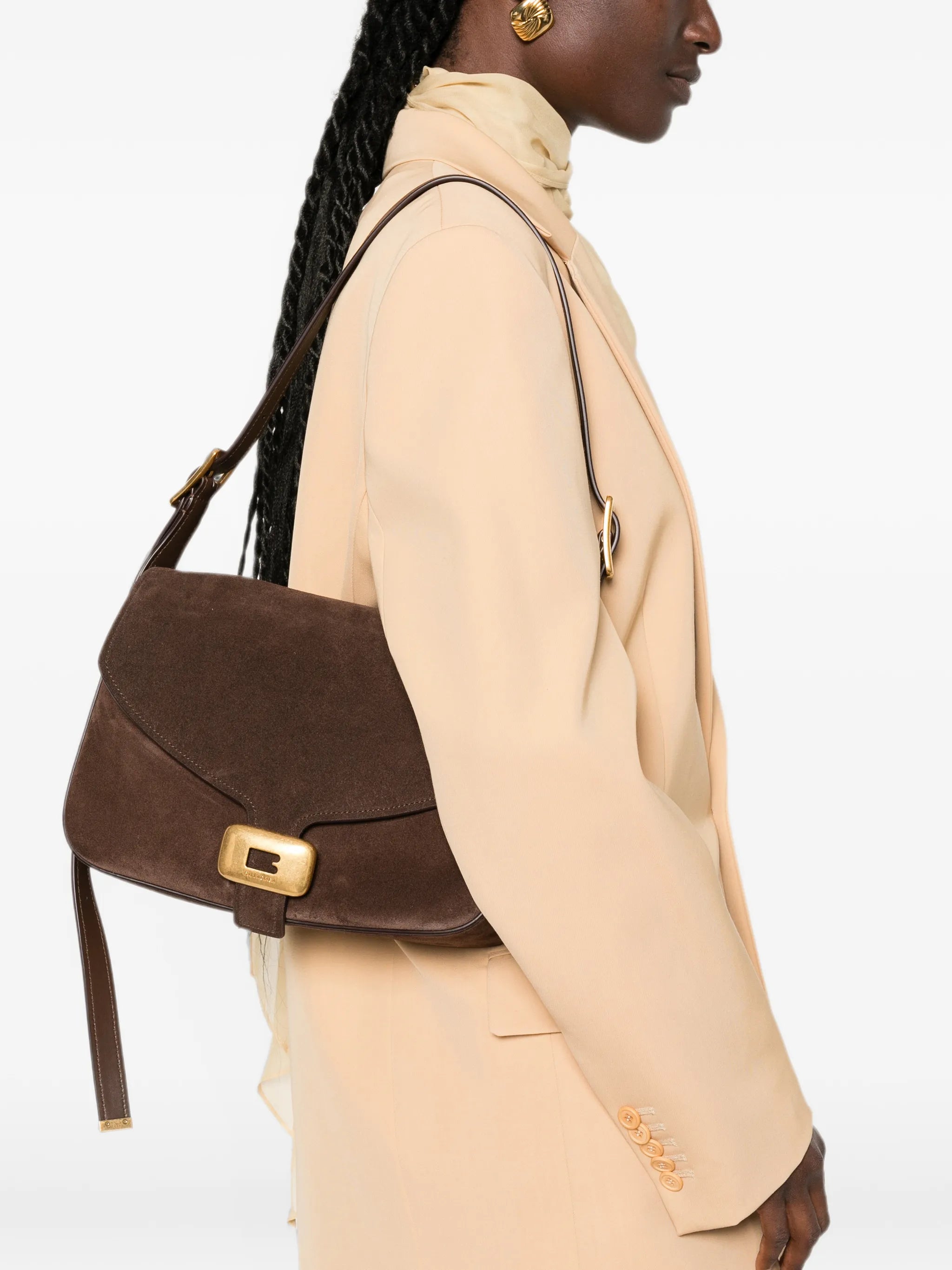 medium Clicca suede shoulder bag