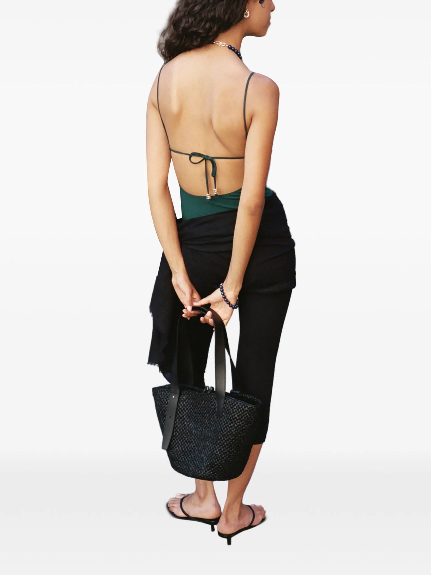small The Bianca raffia tote bag