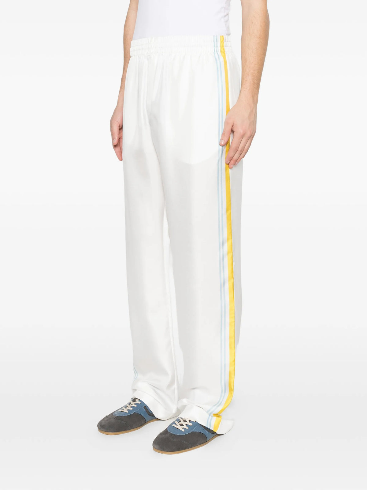 Tennis Landscape silk twill trousers