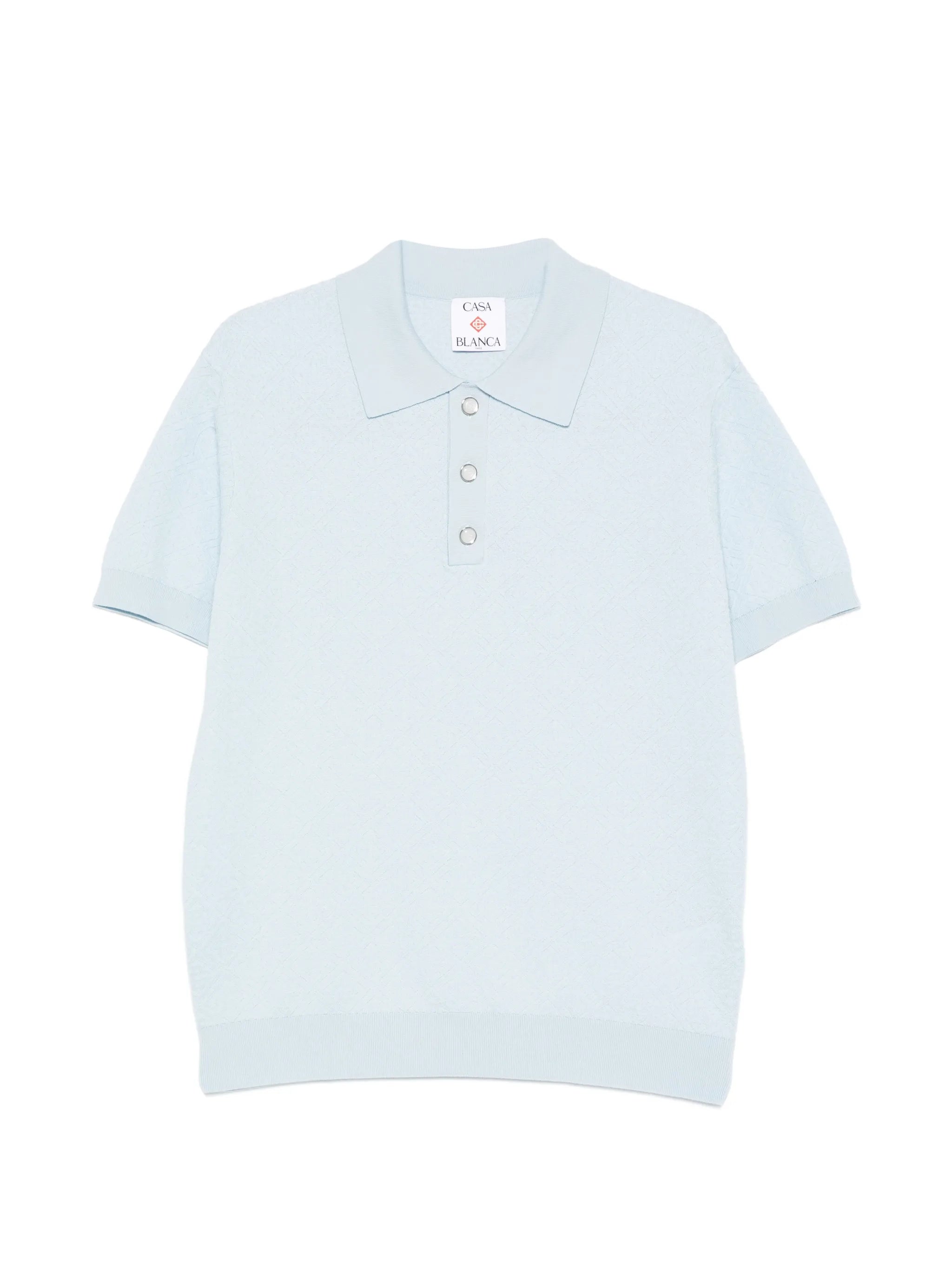 pointelle monogram polo