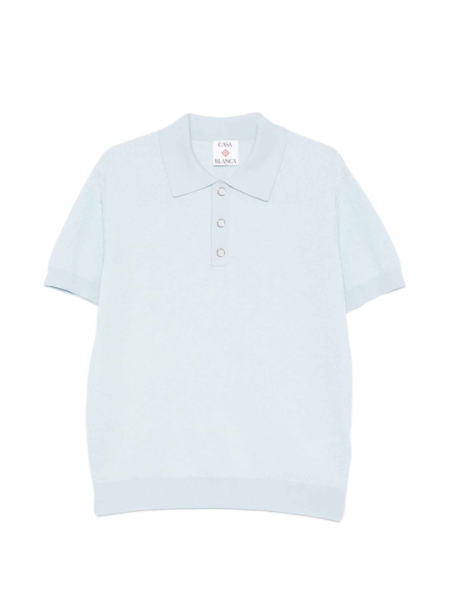 pointelle monogram polo