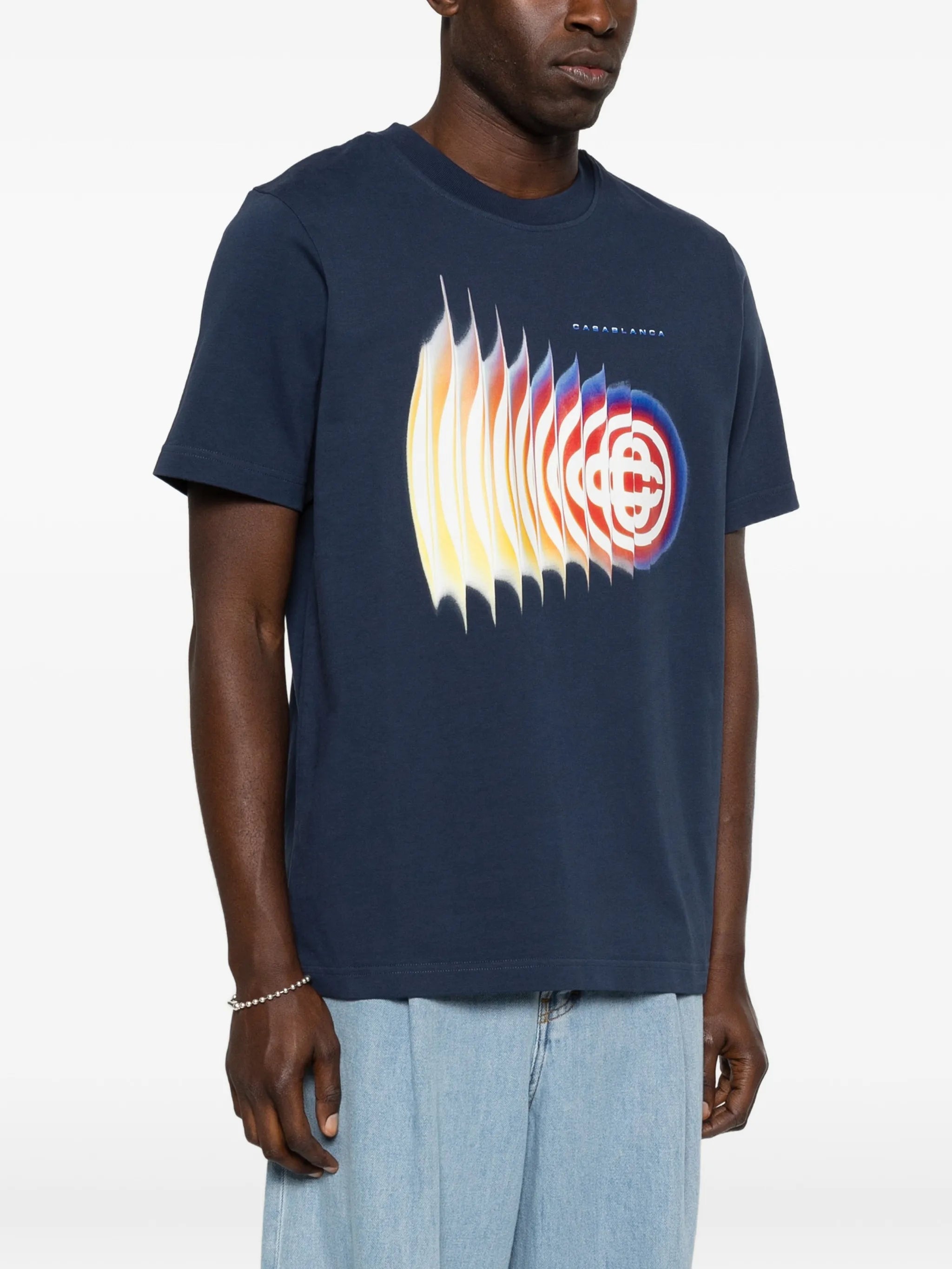 navy Shockwave short sleeve T‑shirt