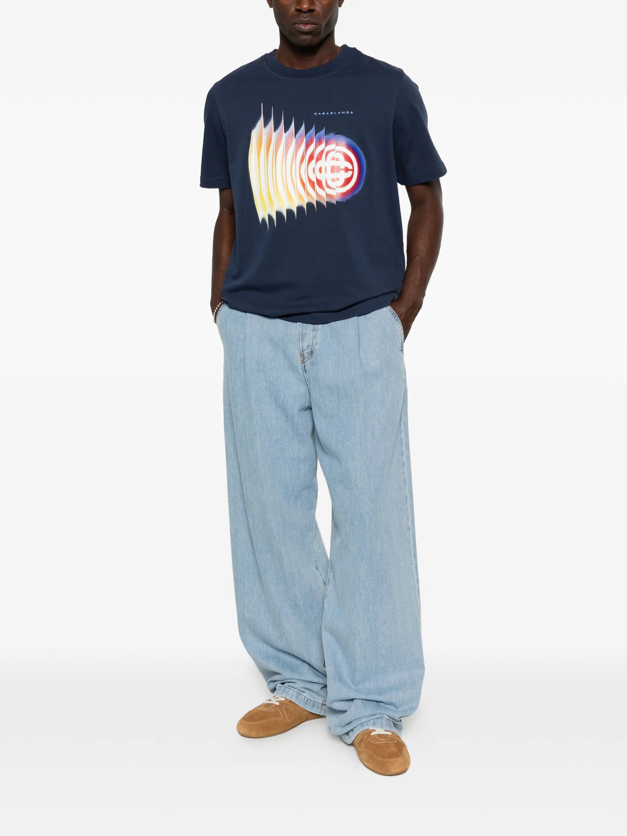 navy Shockwave short sleeve T‑shirt