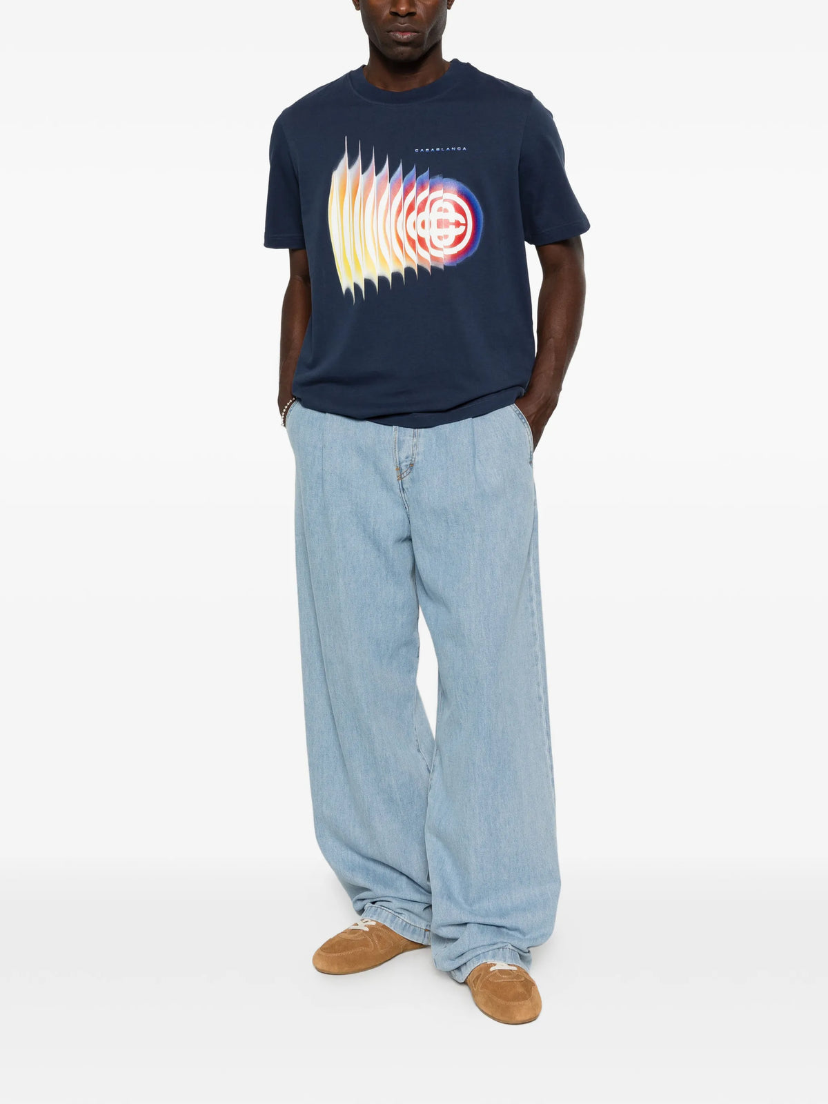 navy Shockwave short sleeve T‑shirt