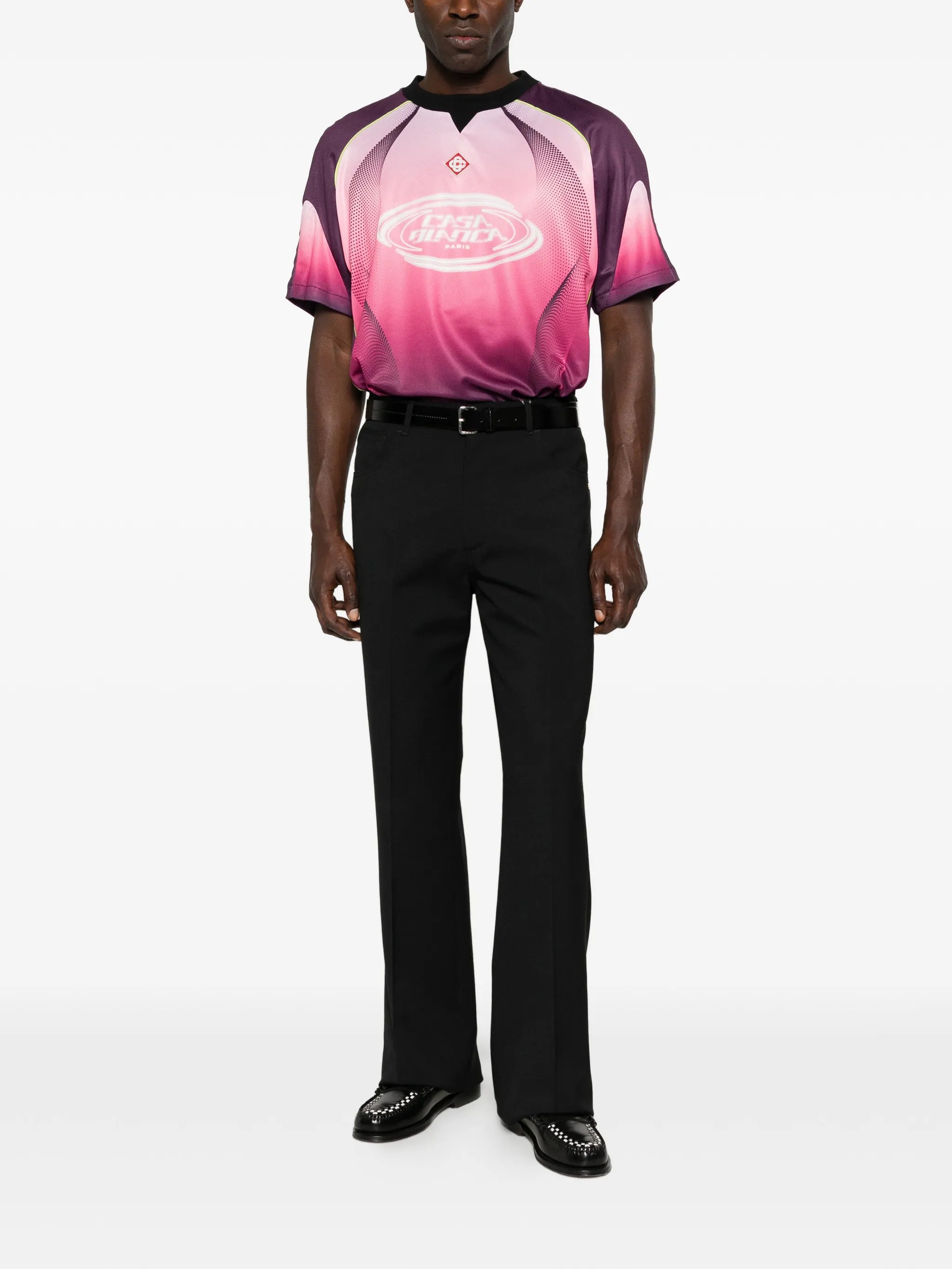 Aubergine gradient short sleeve football jersey