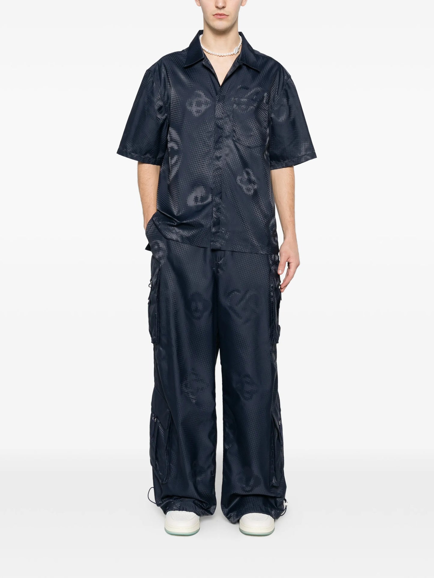 monogram satin shirt