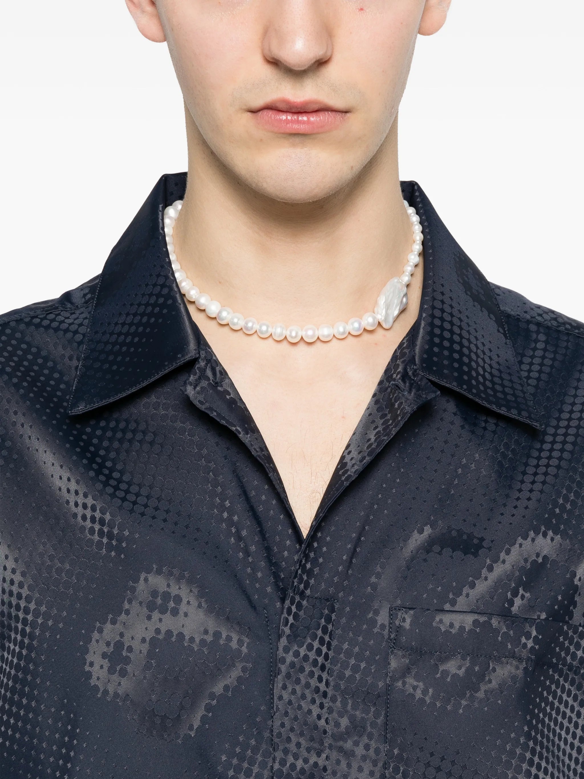 monogram satin shirt