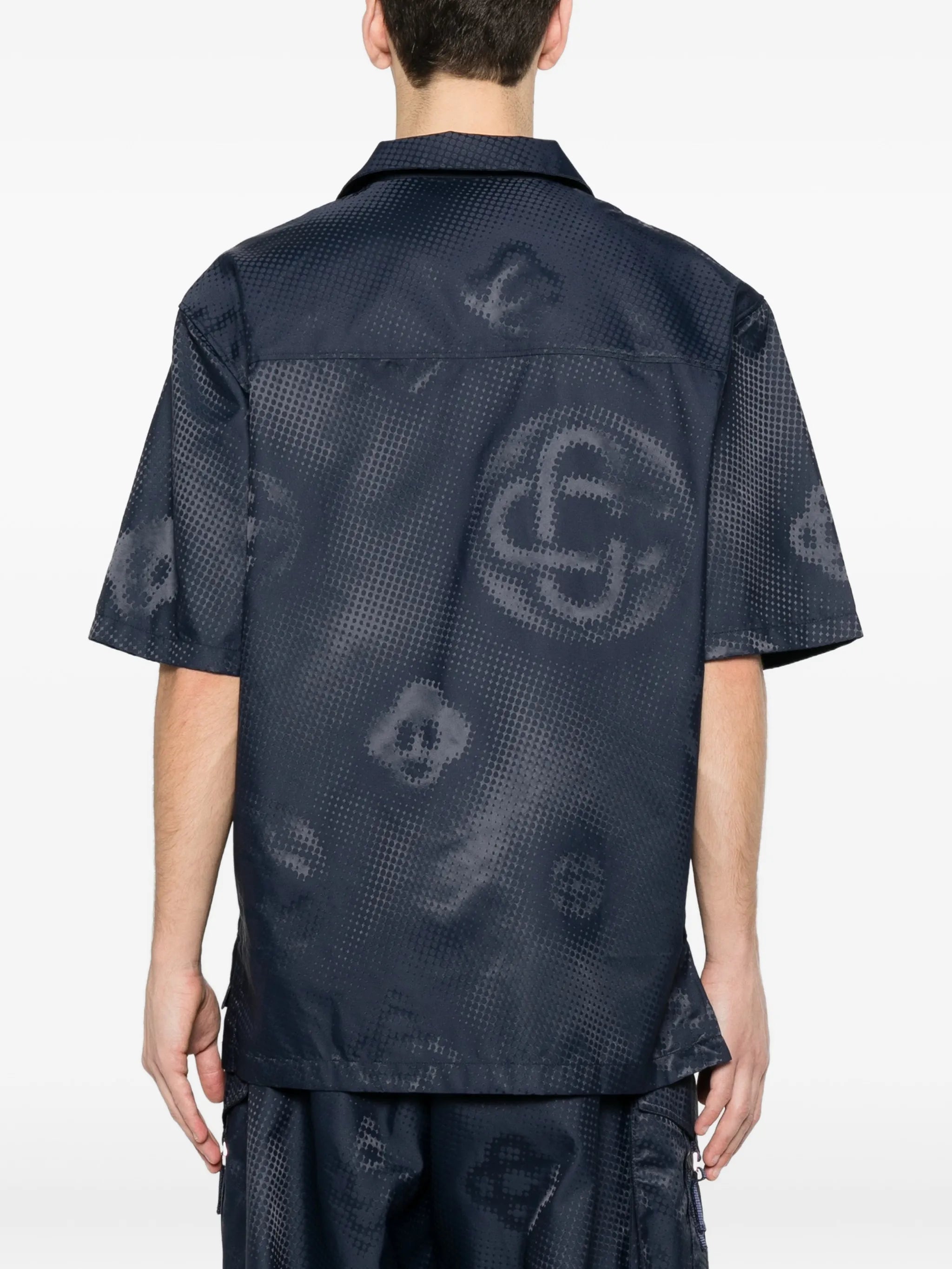 monogram satin shirt