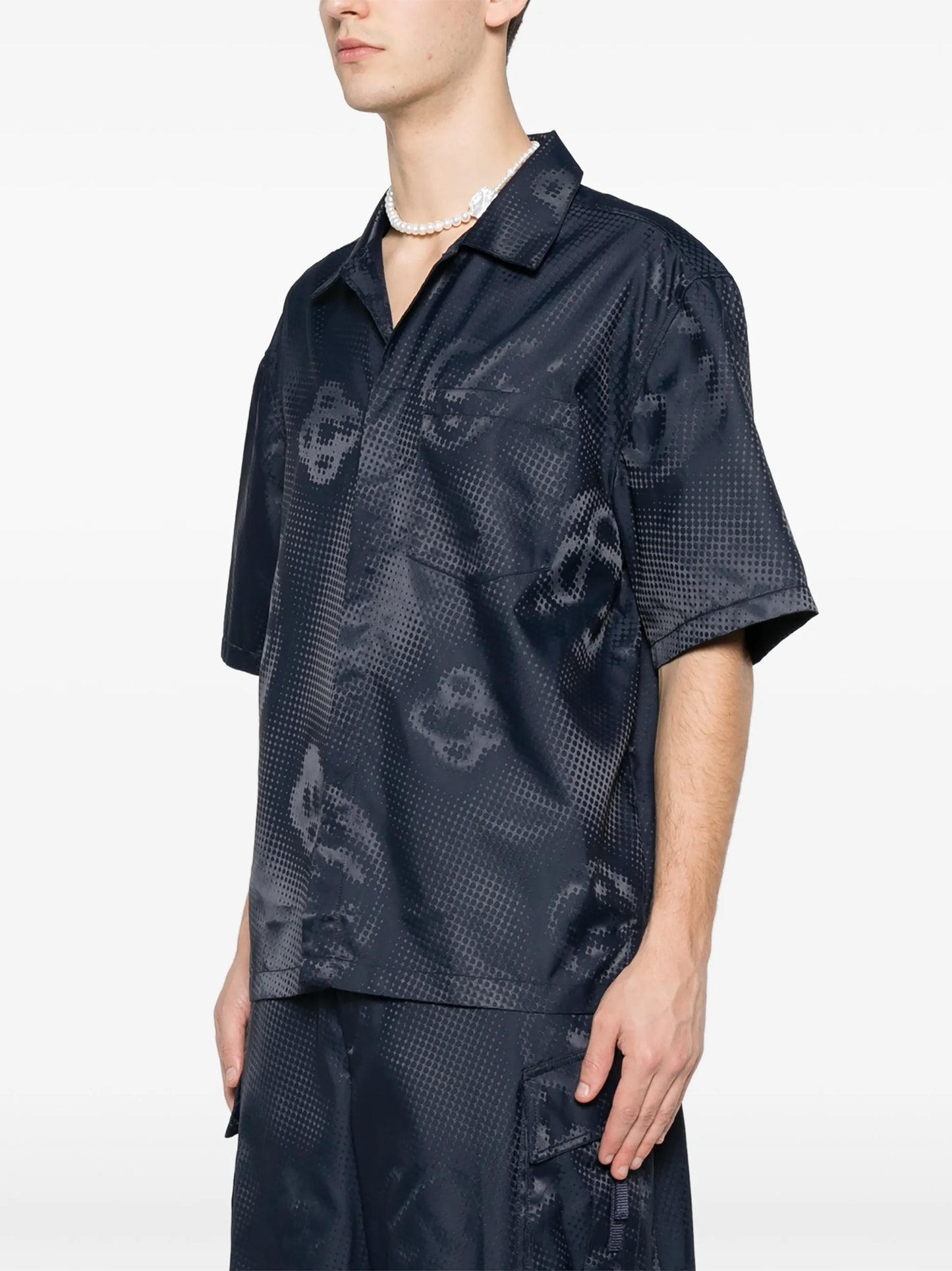 monogram satin shirt