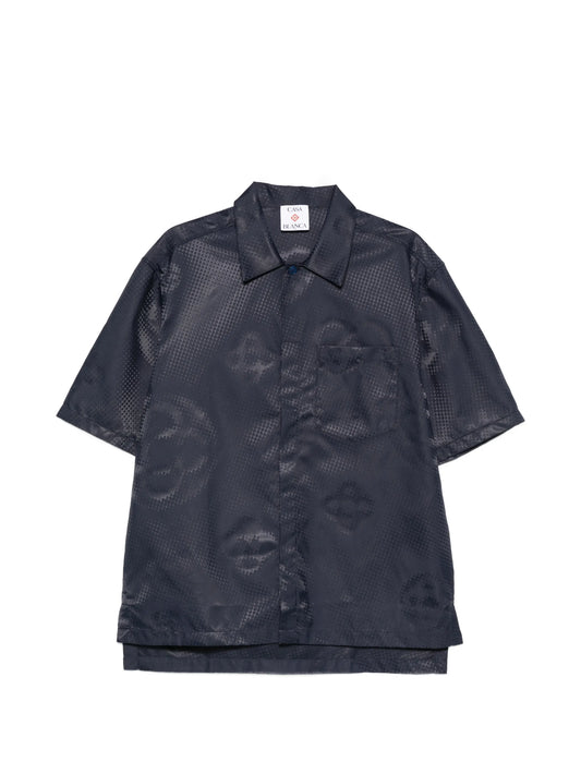 monogram satin shirt