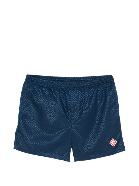 monogram-jacquard swim shorts