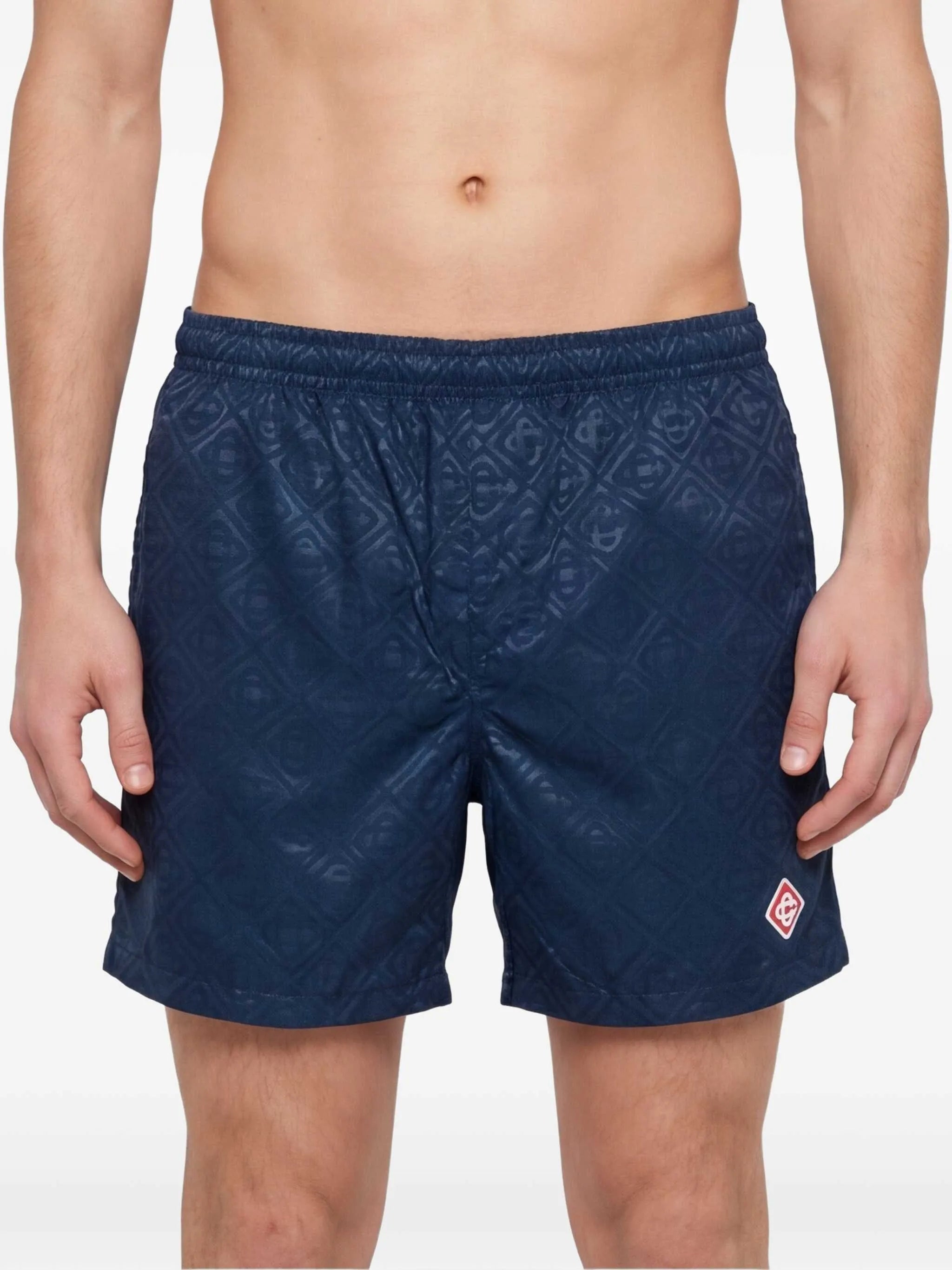 monogram-jacquard swim shorts
