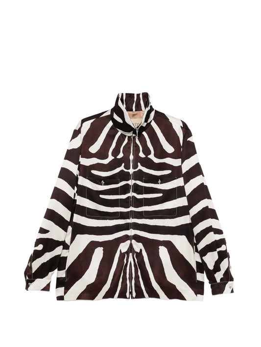zebra-print jacket