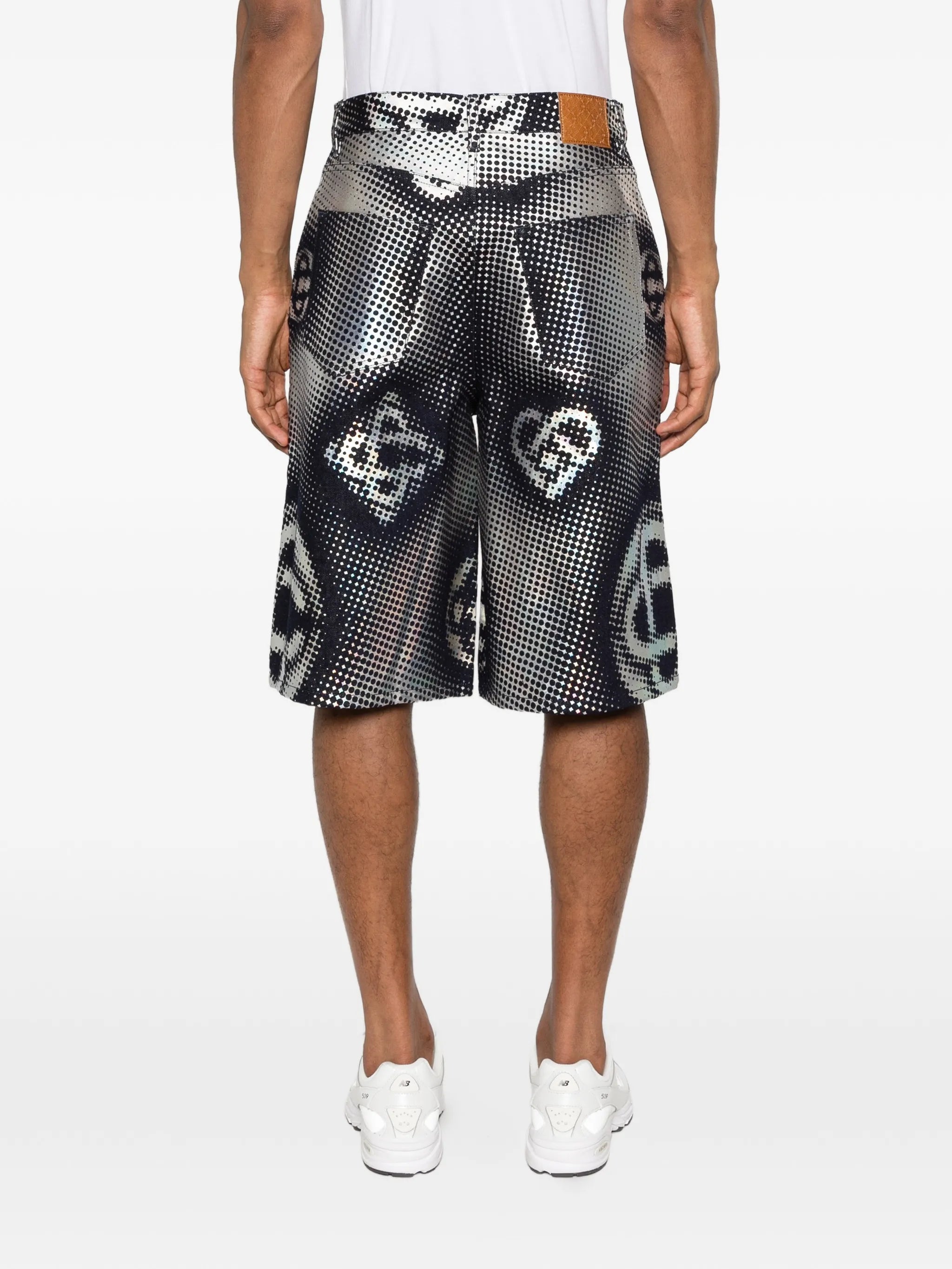 pearlescent monogram shorts