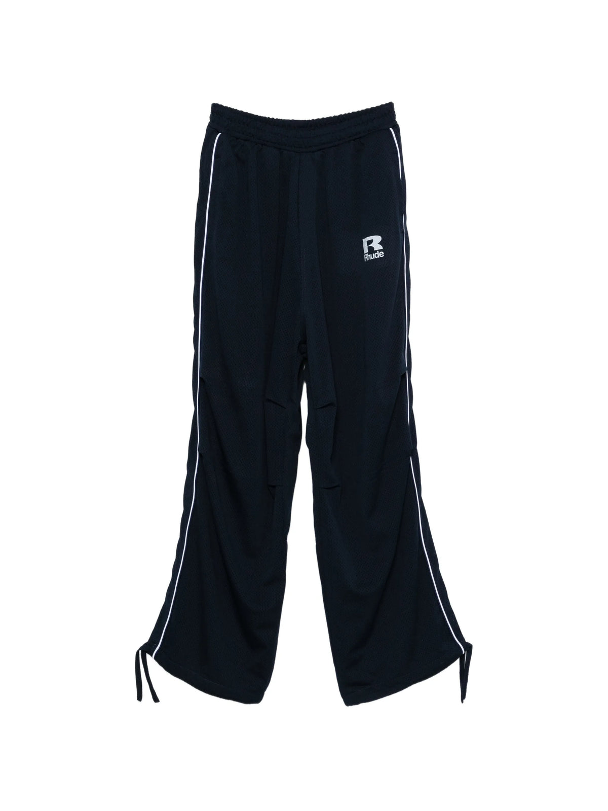 mesh piping parachute track pants