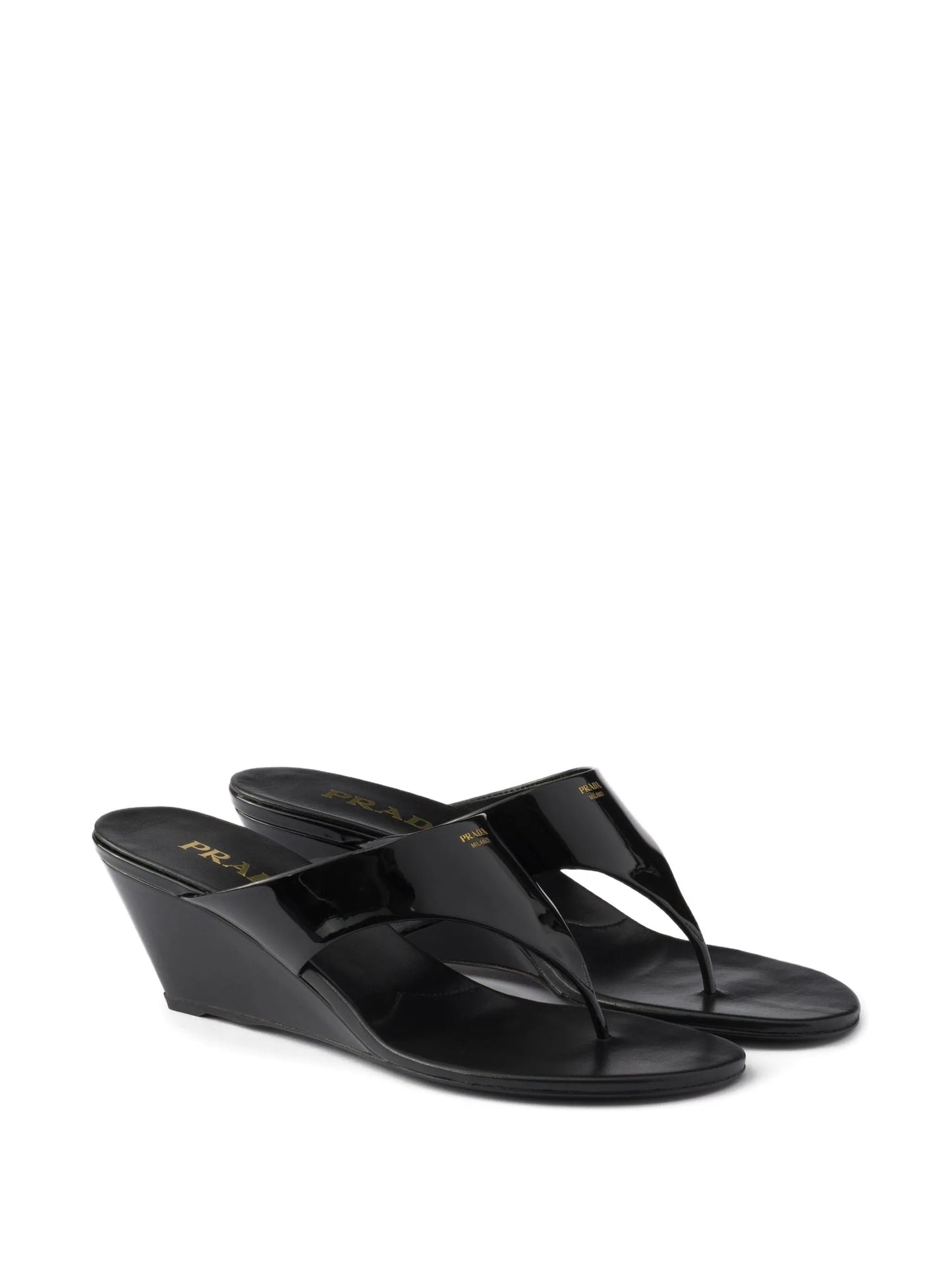 patent-leather wedge sandals