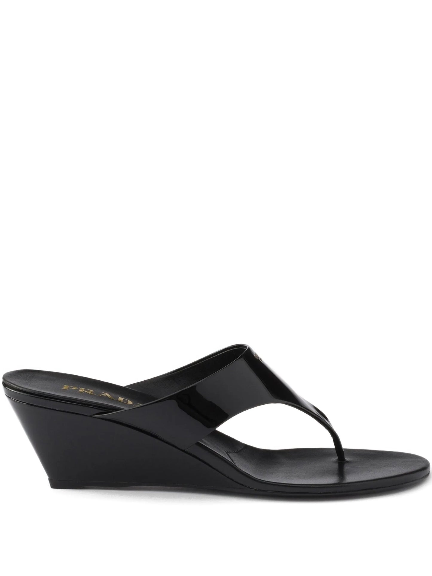 patent-leather wedge sandals