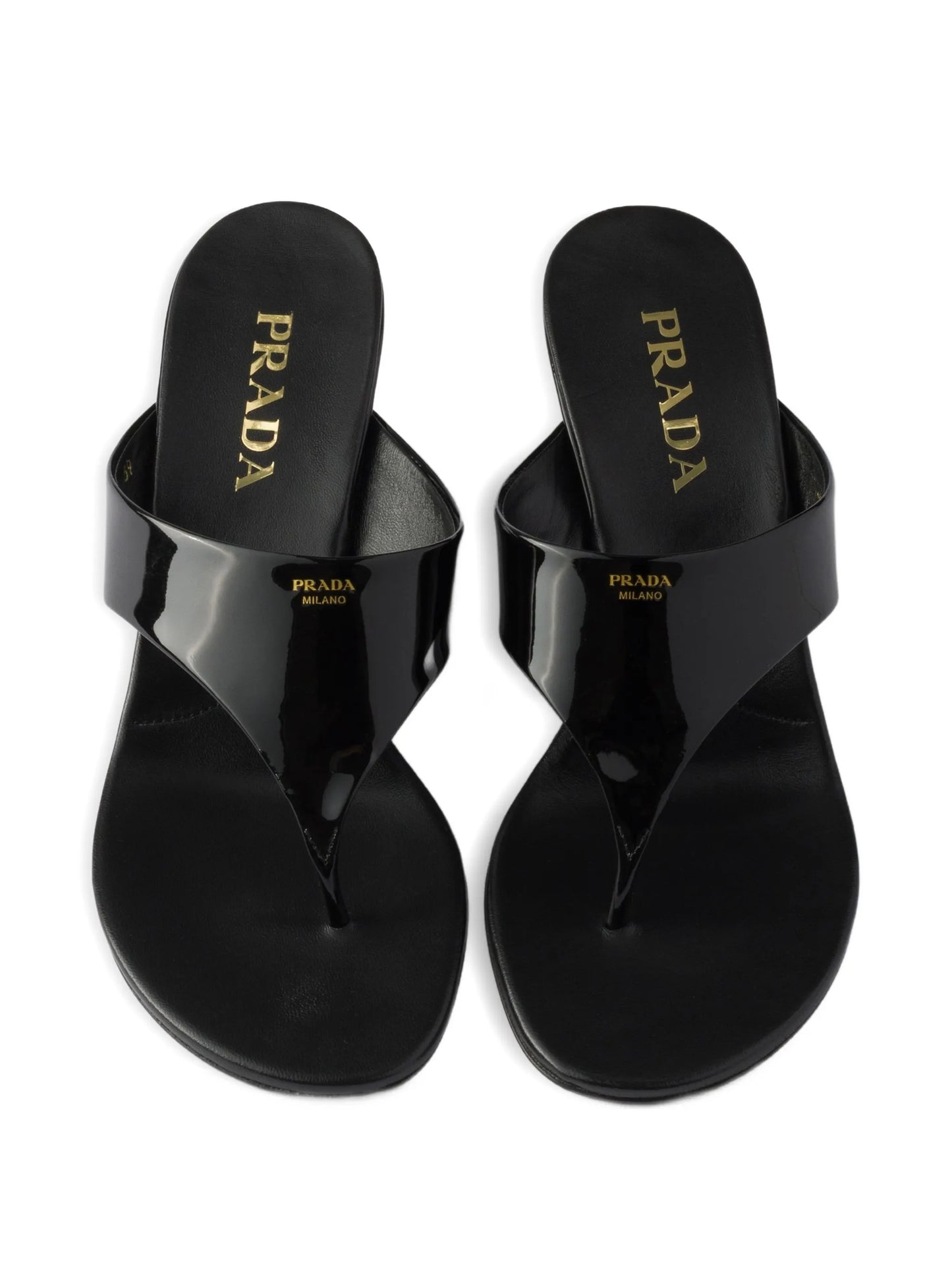 patent leather thong sandals