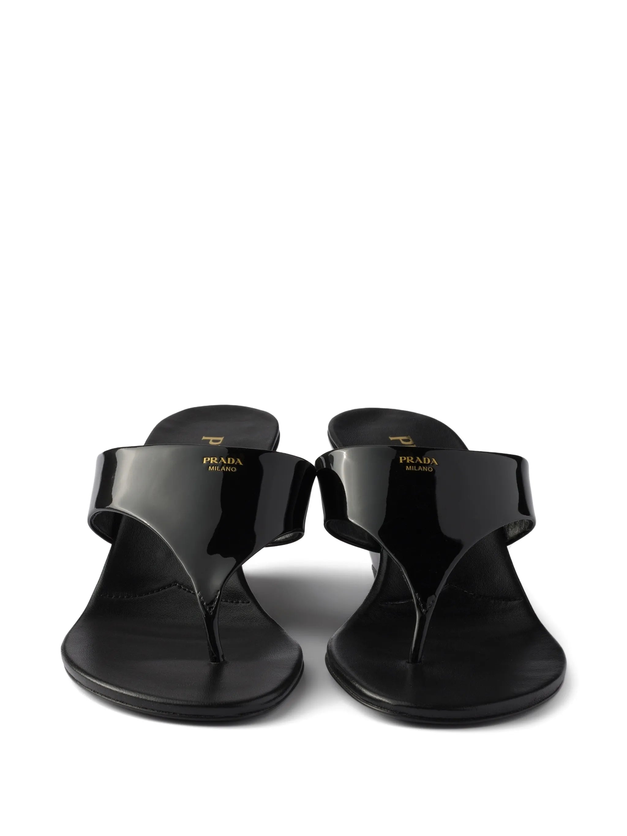 patent leather thong sandals