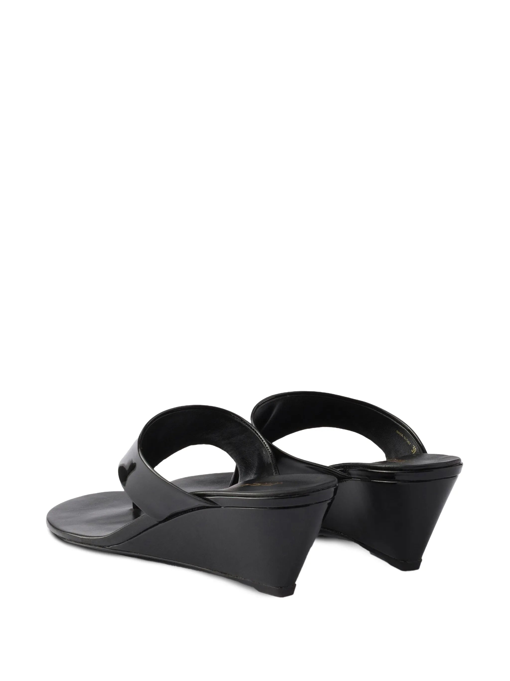 patent-leather wedge sandals