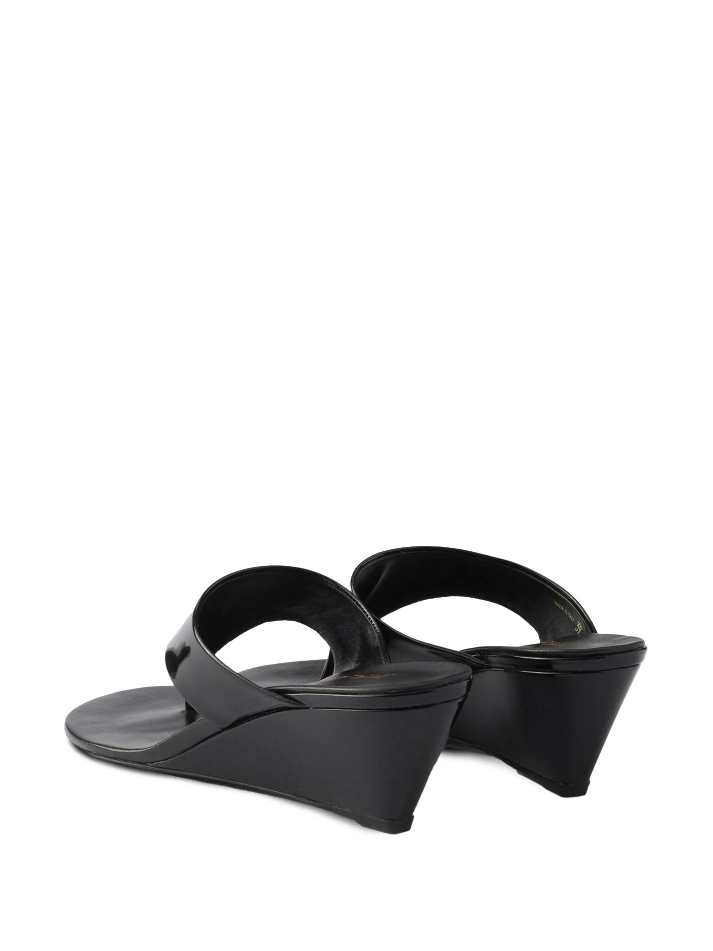 patent-leather wedge sandals