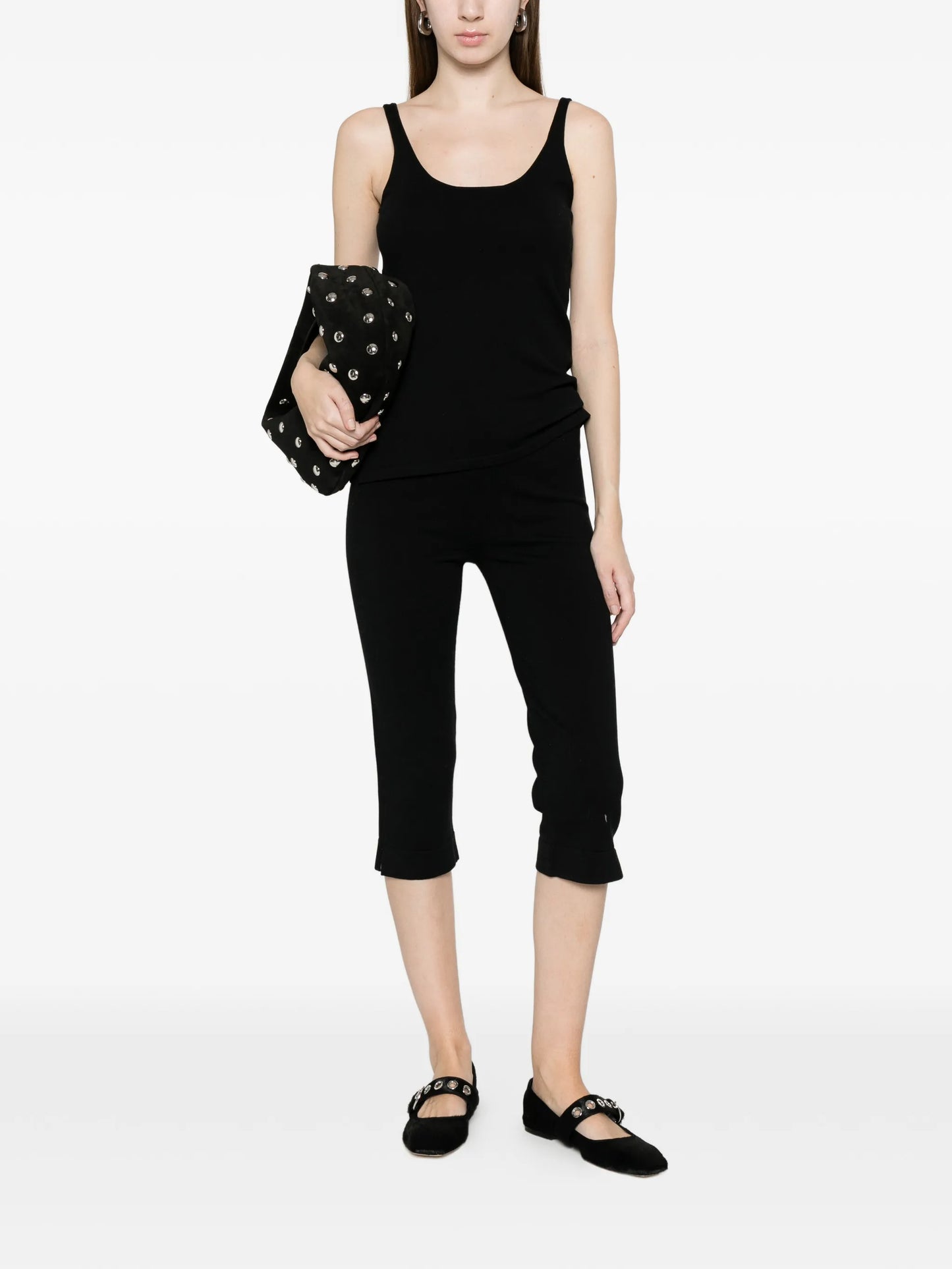 elasticed-waistband trousers