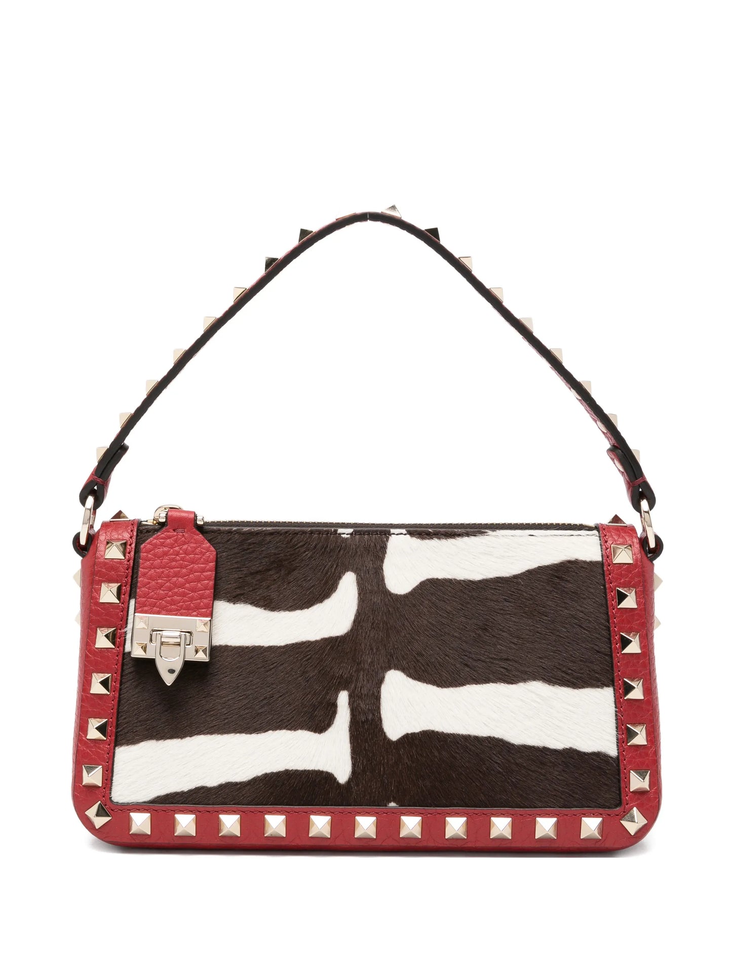 Rockstud zebra-print tote bag