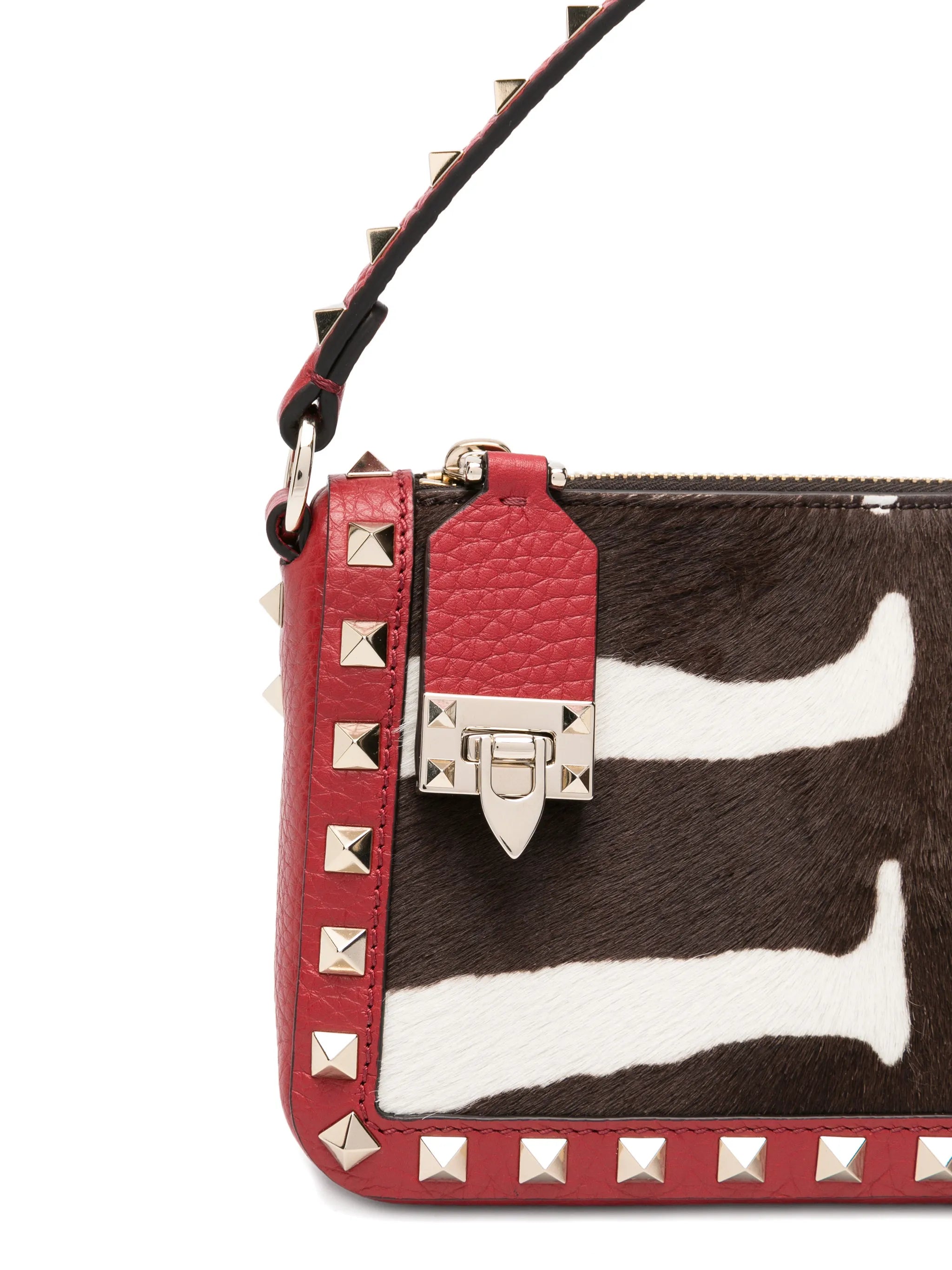 Rockstud zebra-print tote bag