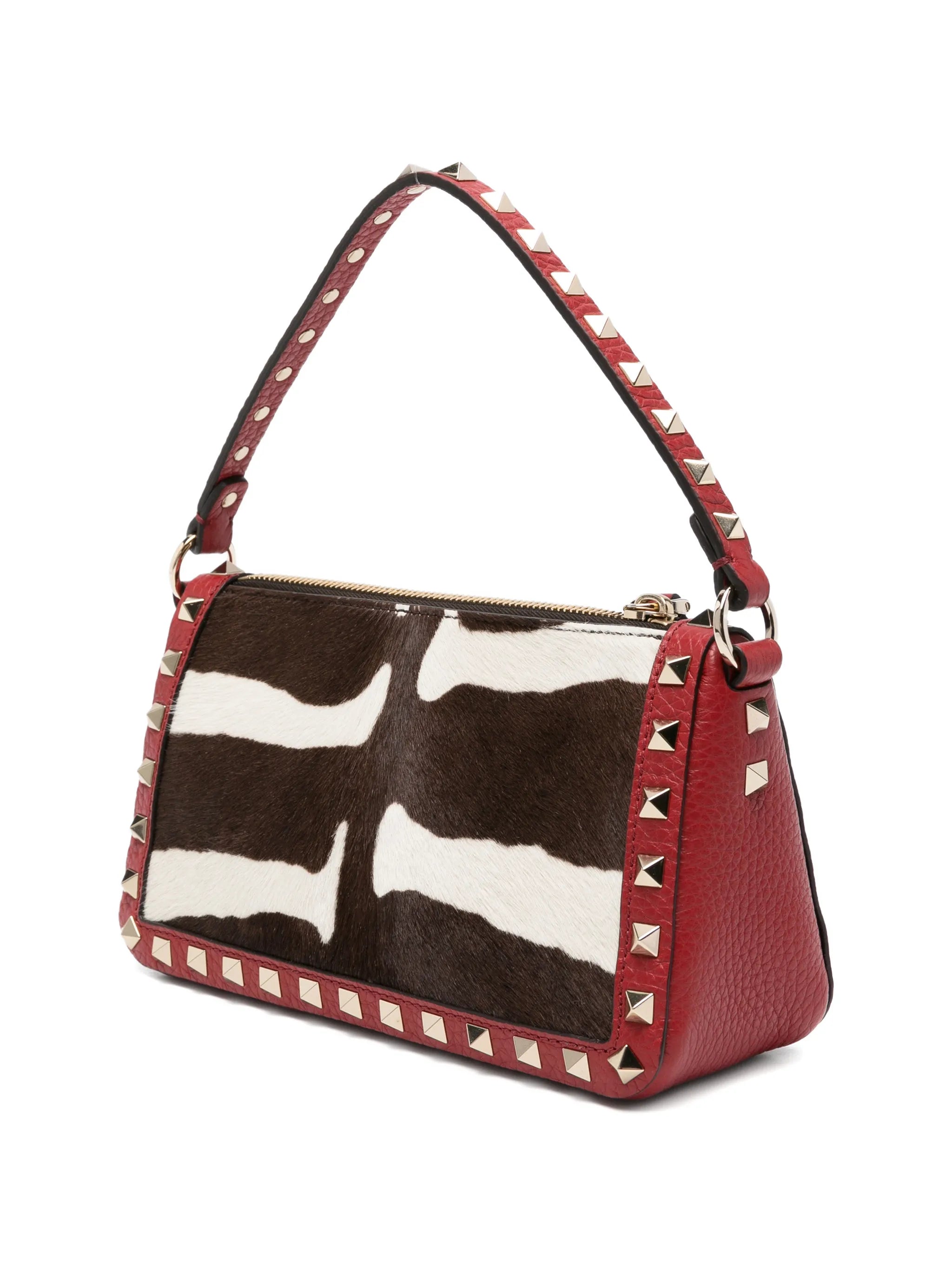 Rockstud zebra-print tote bag