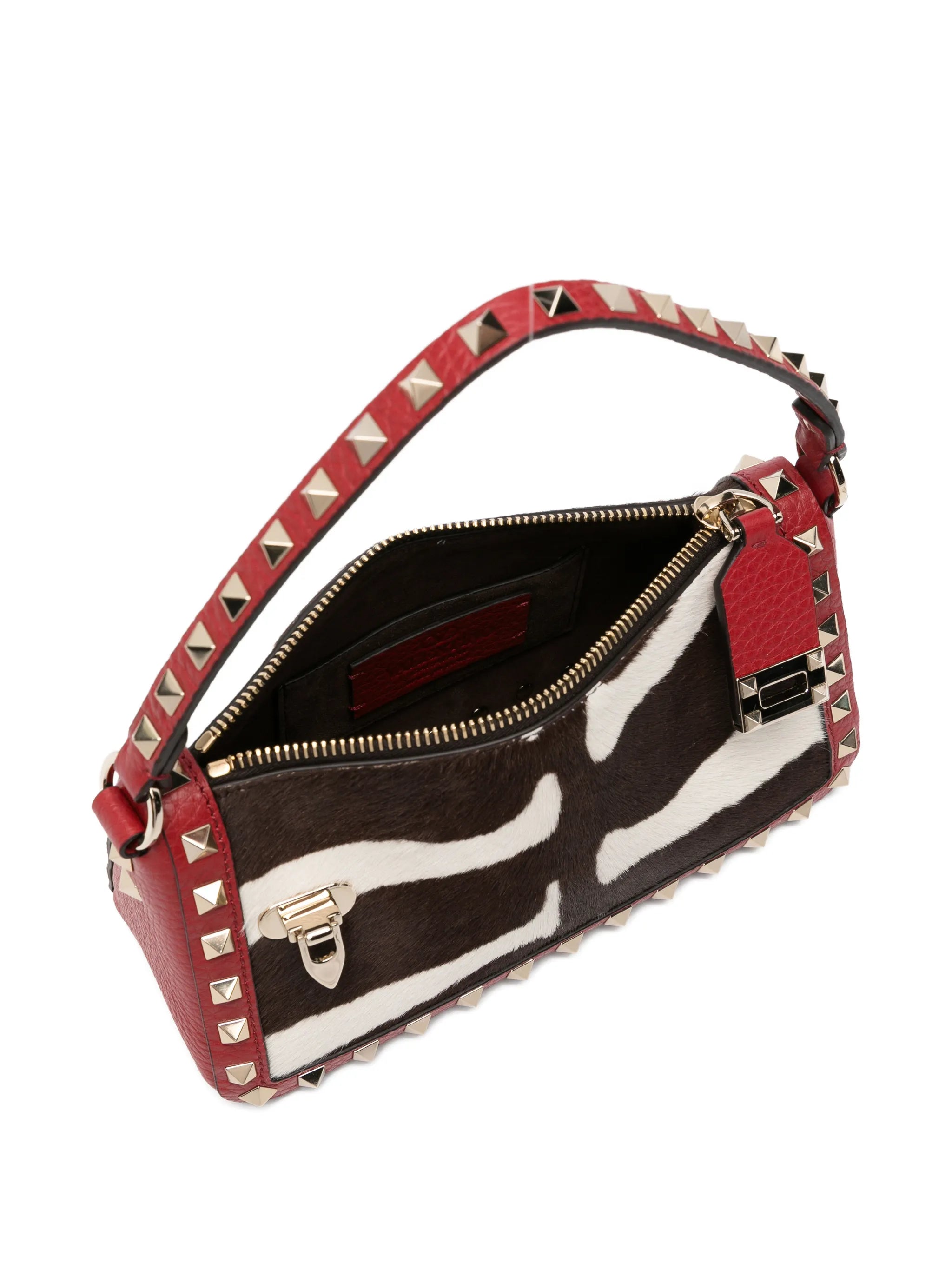 Rockstud zebra-print tote bag