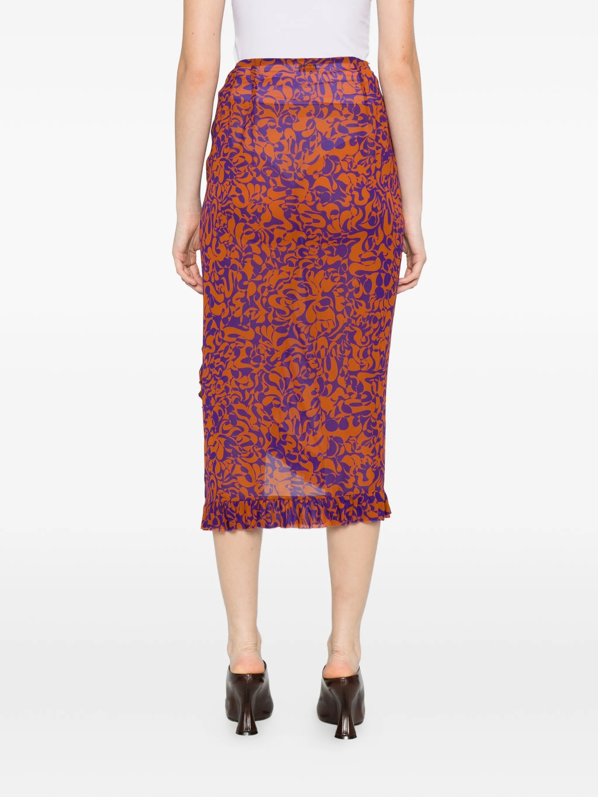 ruffled floral skirt