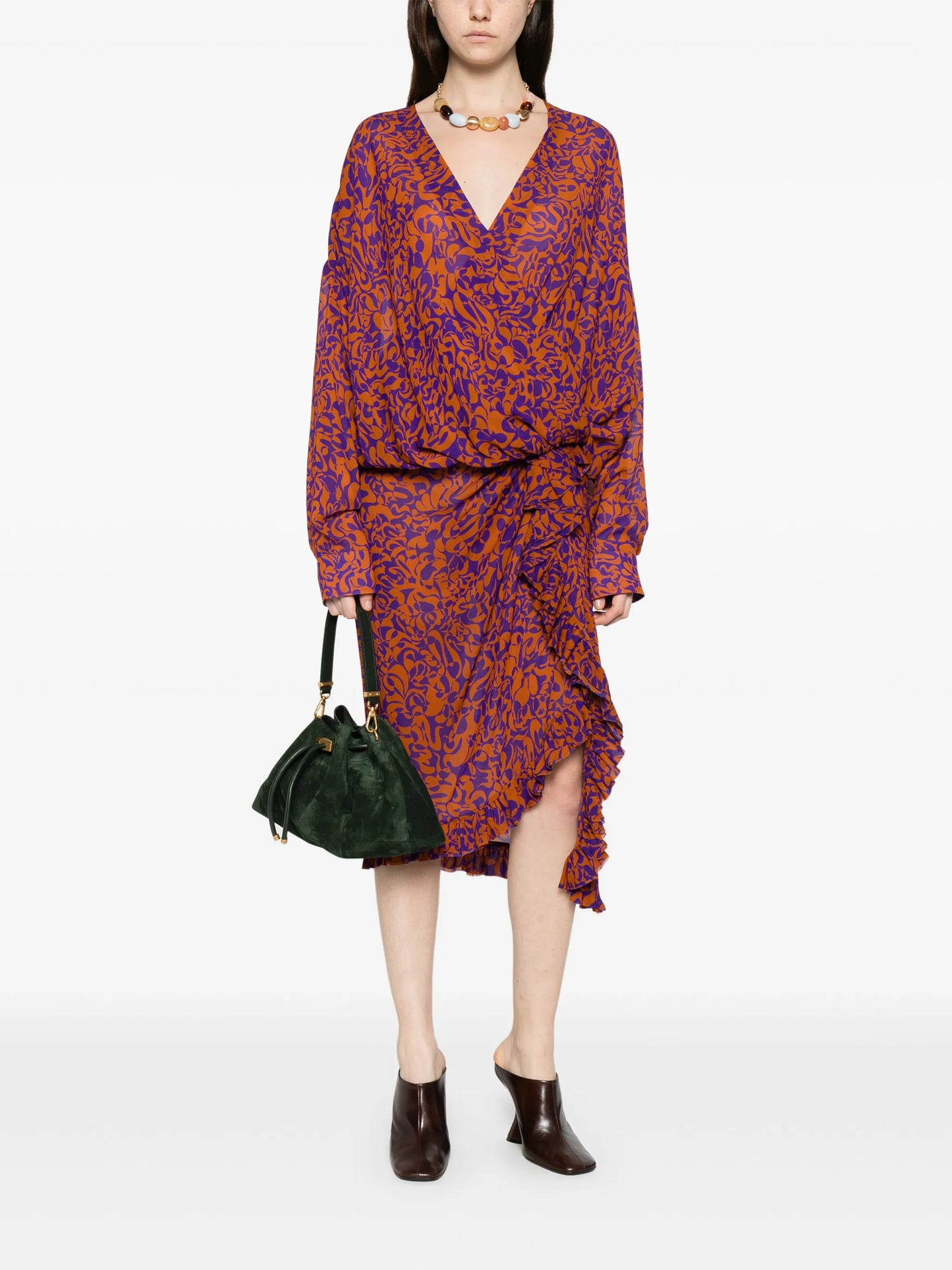 ruffled floral skirt