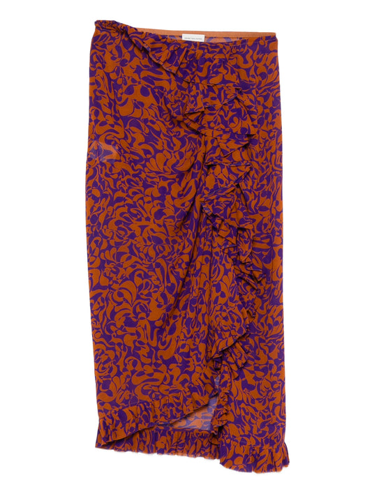 ruffled floral skirt