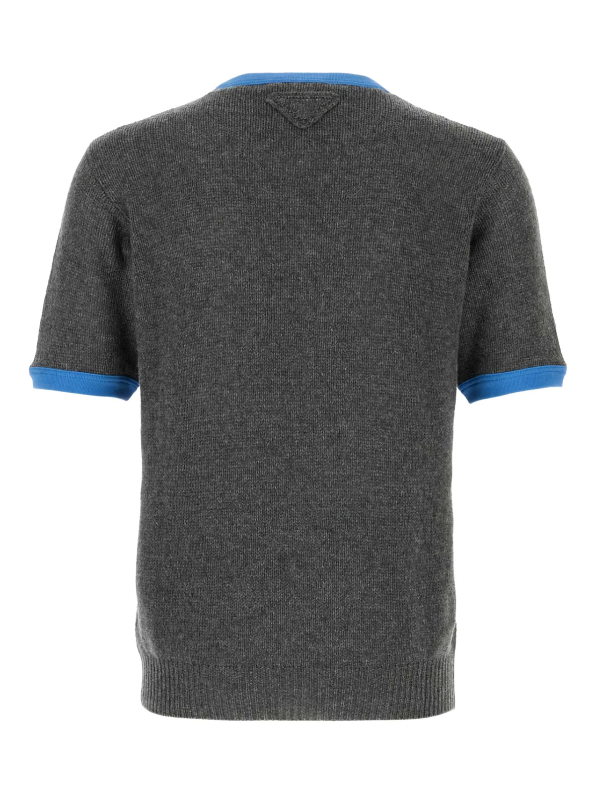 short-sleeved cashmere and jersey sweater