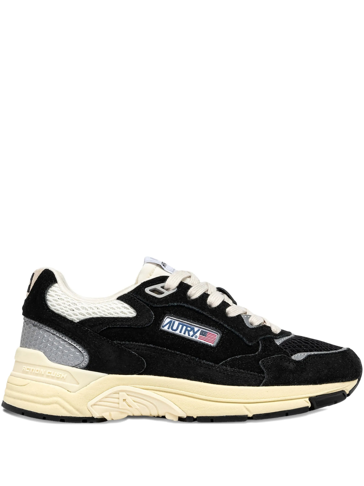 Hyperway sneakers in black and silver-tone suede and mesh
