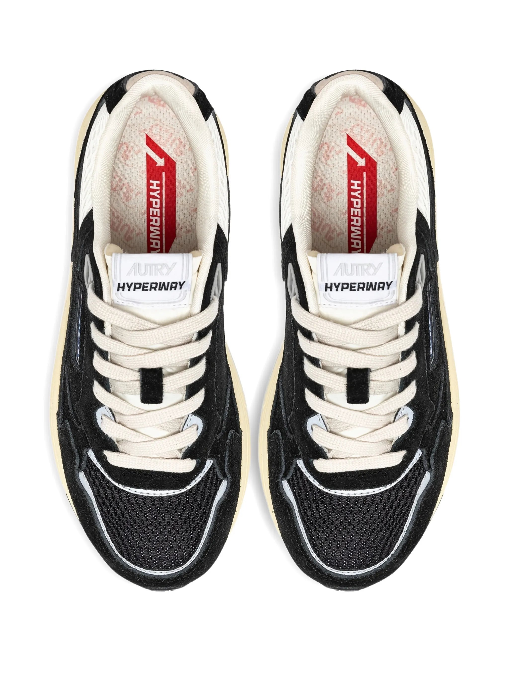 Hyperway sneakers in black and silver-tone suede and mesh