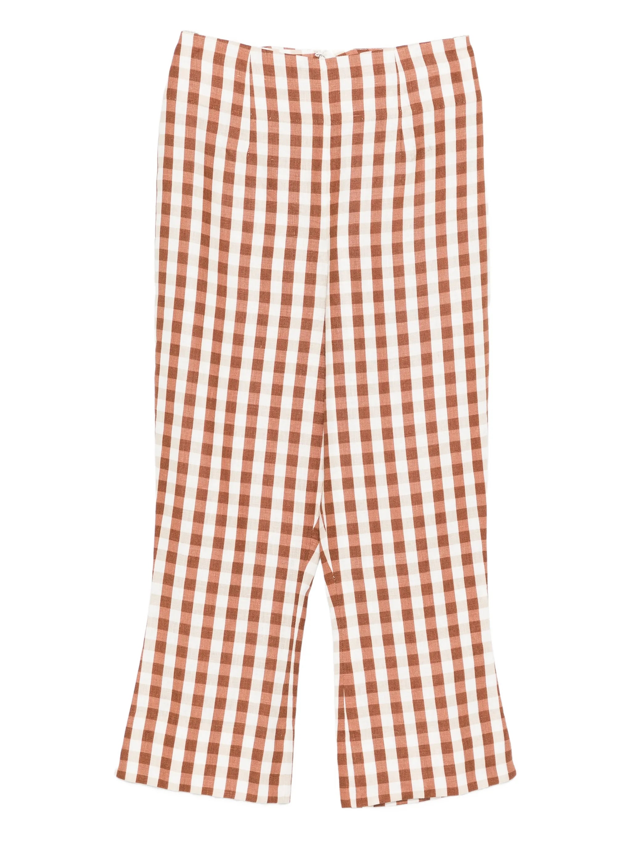 Gingham pattern trousers
