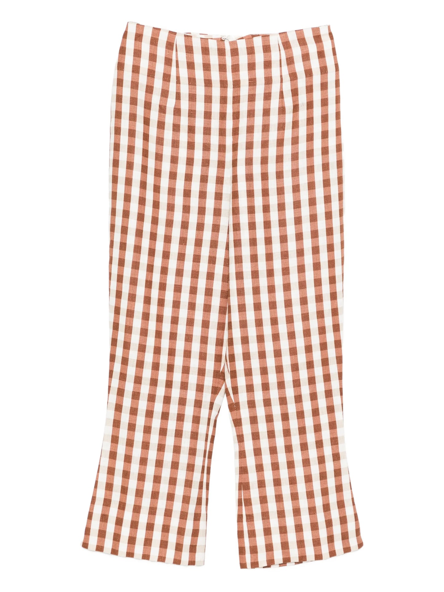 Gingham pattern trousers